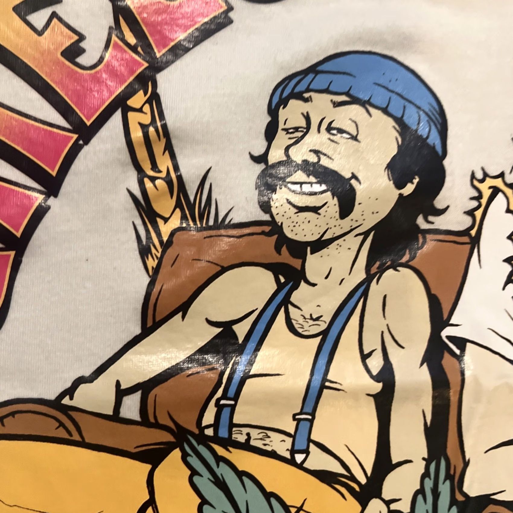 Vintage VINTAGE Cheech & Chong Shirt 5XL Beige Short Sleeve Crew Neck Logo Graphic Tee Men 70’s Weed Caricatures Limited Edition Size US XXL / EU 58 / 5 - 3 Thumbnail