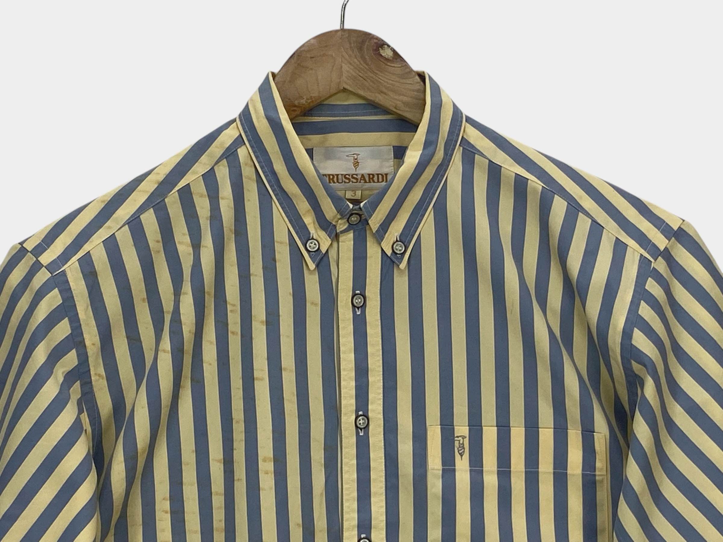 Trussardi Vintage Trussardi Striped Shirt 90s Italian Cotton Workers Size S / US 4 / IT 40 - 3 Thumbnail