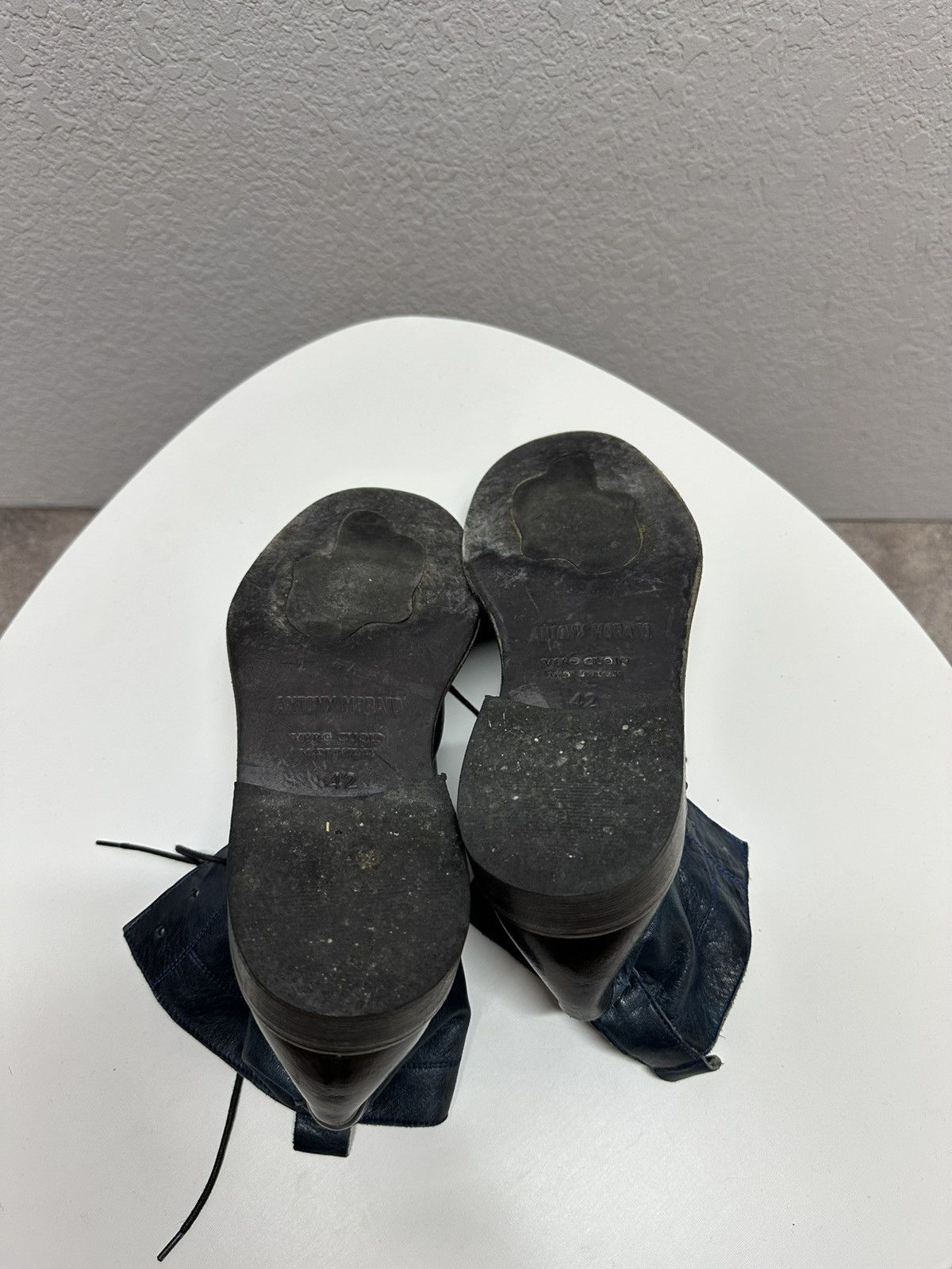 If Six Was Nine Vintage Italian AS 98 Rick Owens Style Leather Biker Boots Size US 9 / EU 42 - 9 Thumbnail
