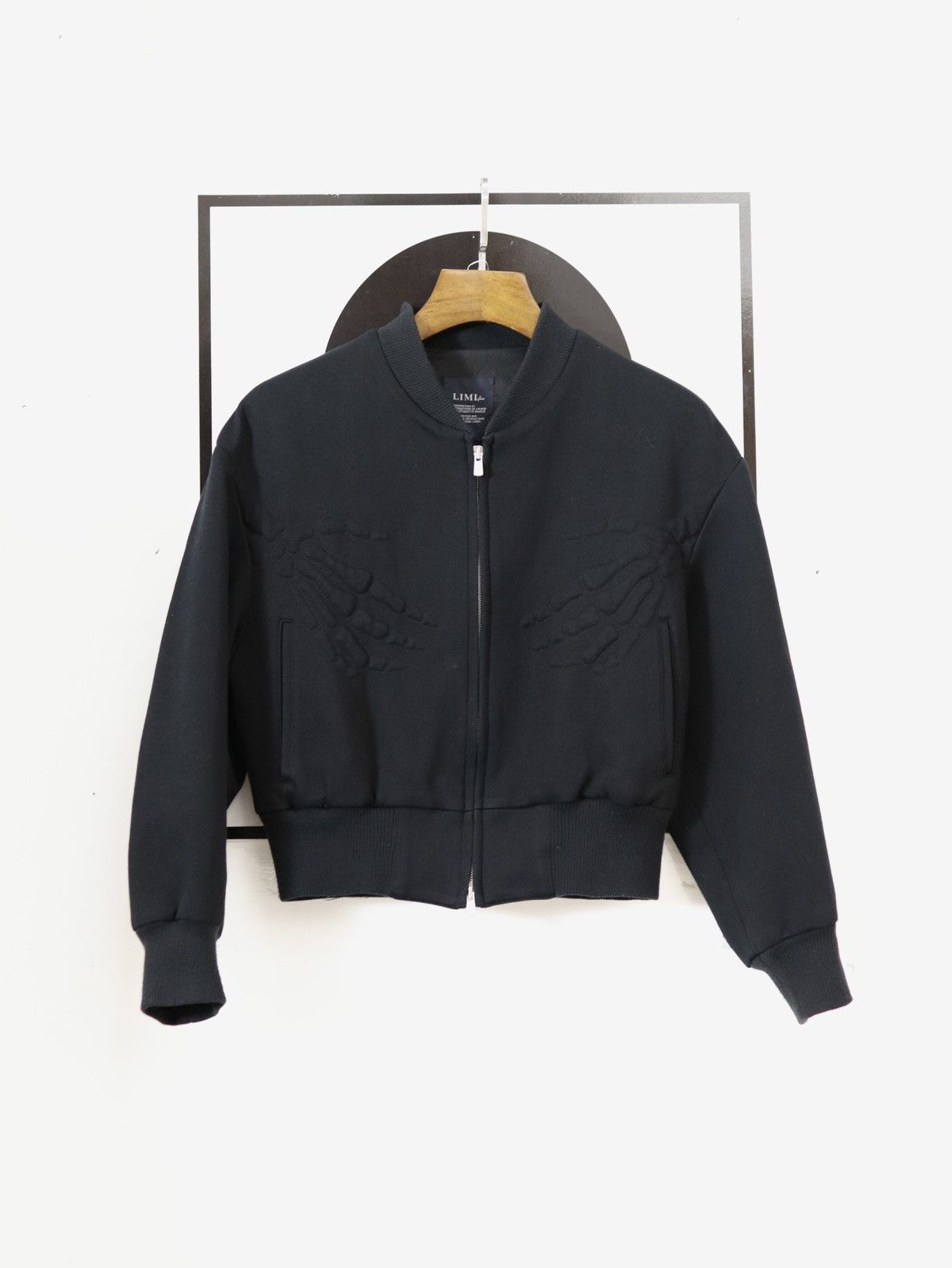 image of Limi Feu x Yohji Yamamoto Skelton Cropped Bomber in Black, Men's (Size Small)