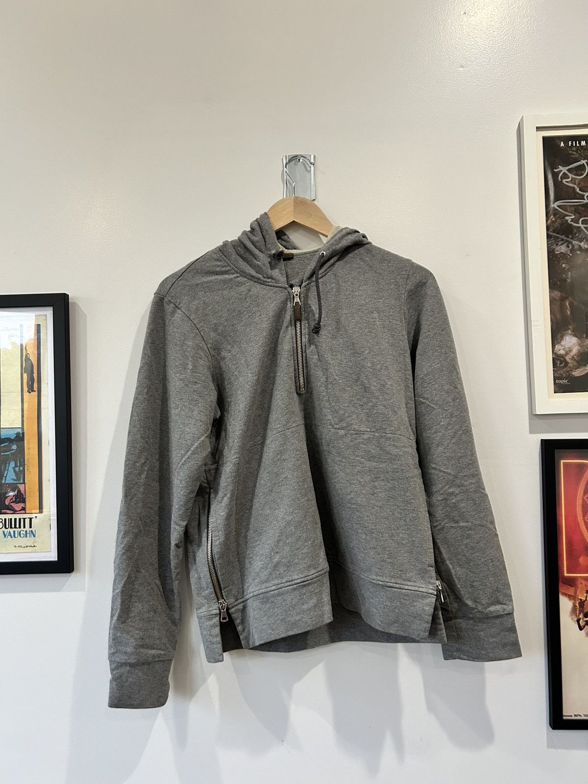 Eleventy Eleventy Gray Quarter Zip Sweatshirt With Side Zips Size US S / EU 44-46 / 1 - 1 Thumbnail