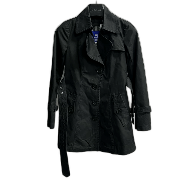 Burberry Burberry Black Cotton Mid-Length Trench Coat Size M / US 6-8 / IT 42-44 - 1 Thumbnail