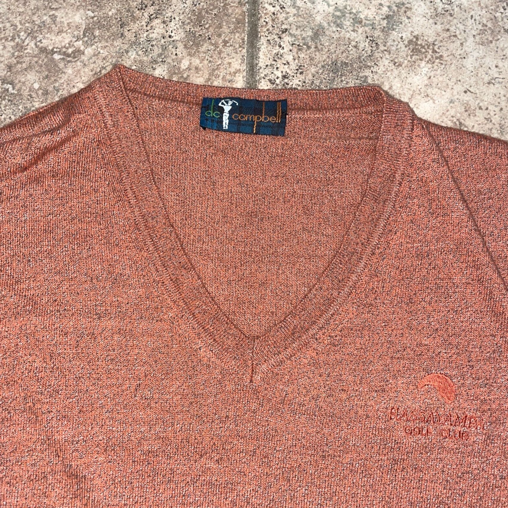 Vintage Campbell Sweater Mens M Orange Lightweight Pullover Size US M / EU 48-50 / 2 - 2 Thumbnail