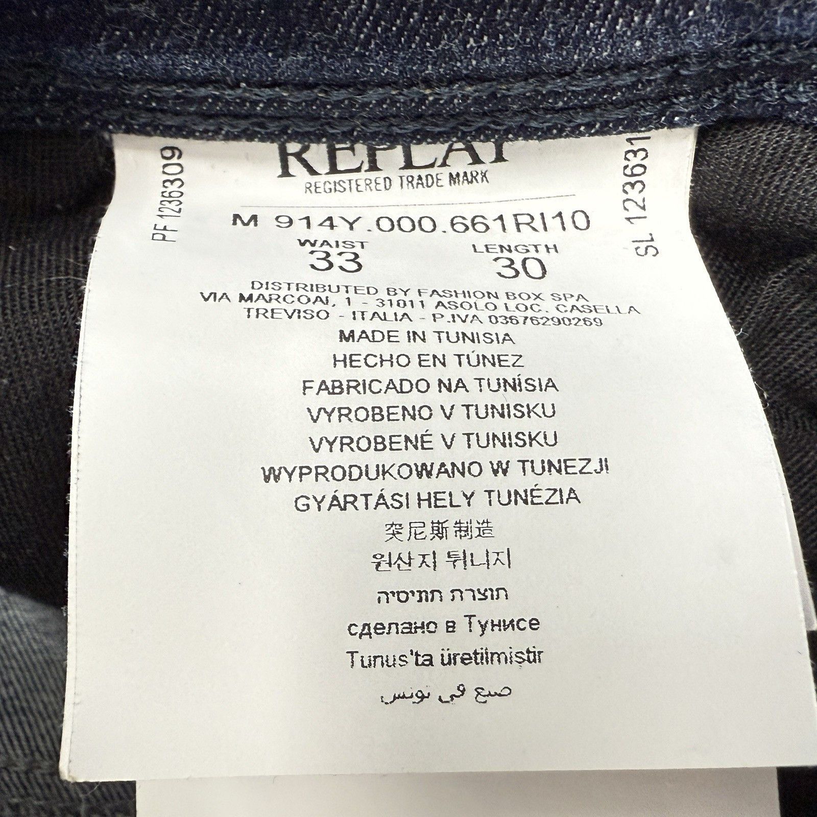 Replay Replay Anbass Hyperflex Re-used Dark Blue Slim Stretch Jeans Size US 33 - 9 Thumbnail