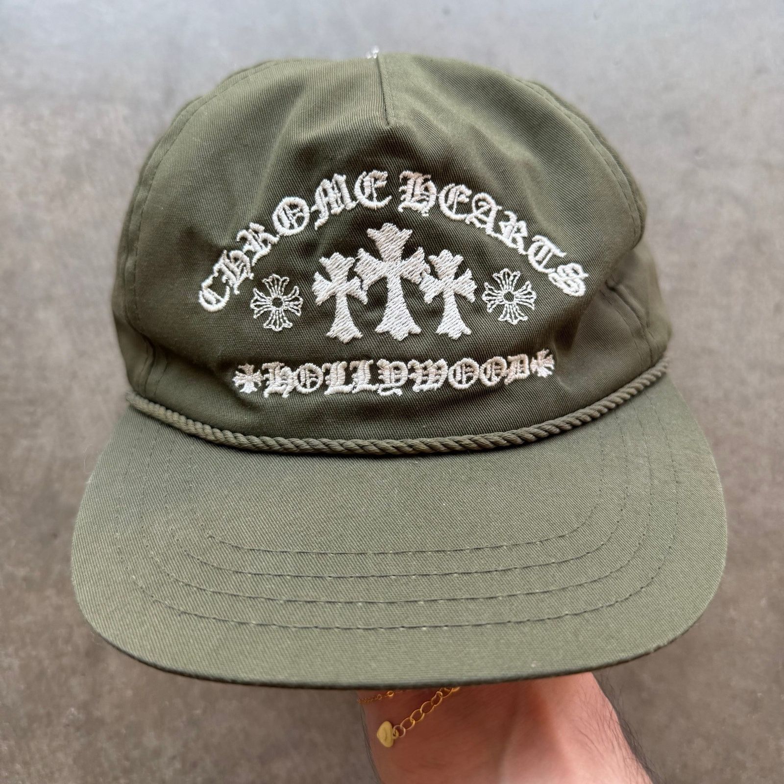 Chrome Hearts Gas station triple cross embroidered hat 'olive