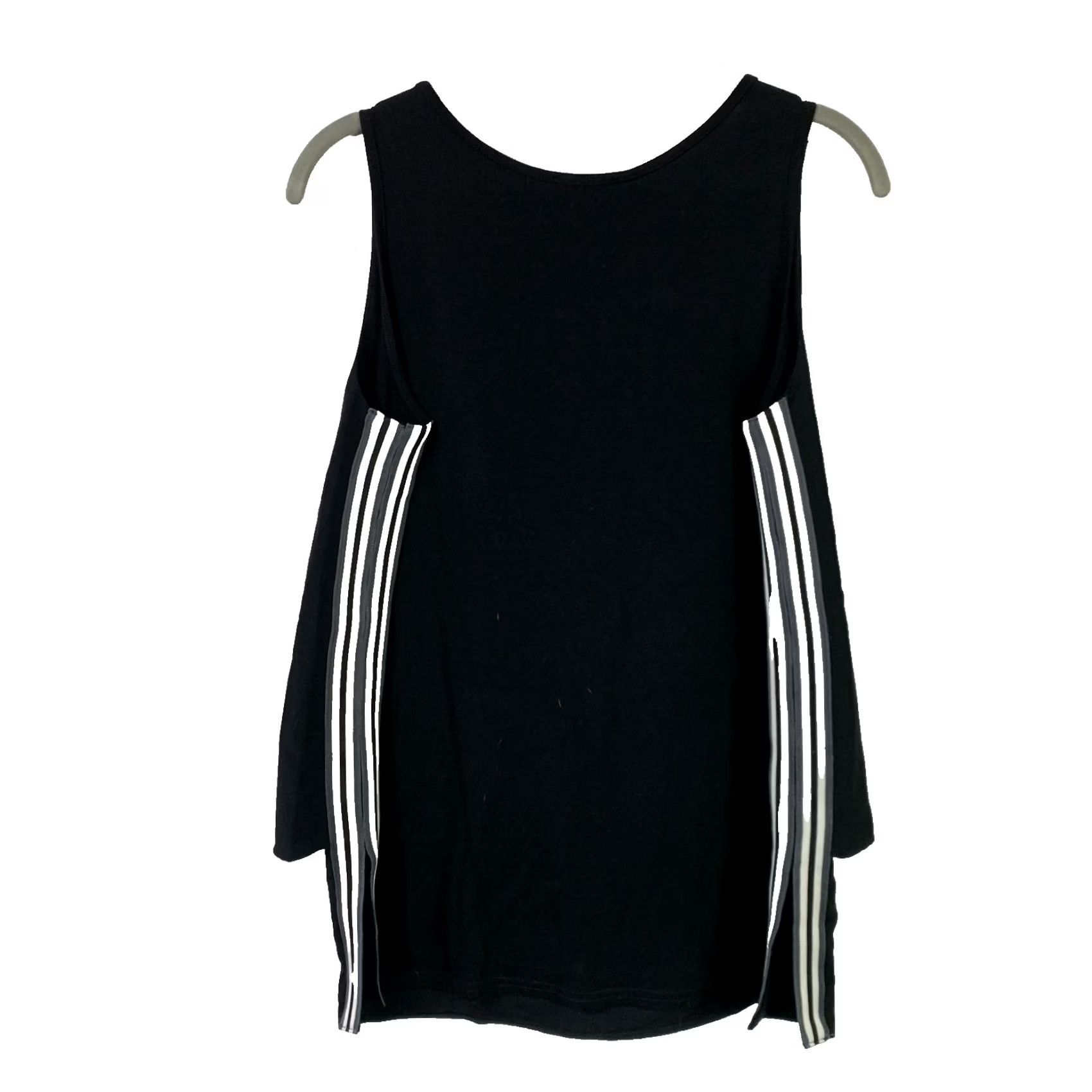 Vintage Diane Gilman Black Tank Top XS NWT Mixed Media Tiered Tank Top Womens Barrel Chest 15.5" Rounded Neck Sleeveless Casual Basic Breathable Stretch Shirt Size XS / US 0-2 / IT 36-38 - 5 Thumbnail