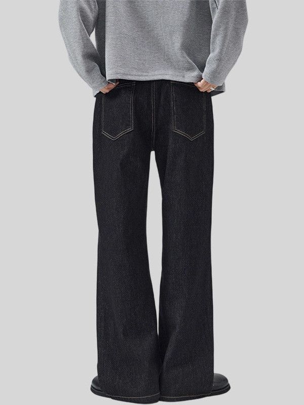 Japanese Brand Men's Retro Loose Straight Leg Black Jeans y2k Size US 32 / EU 48 - 4 Thumbnail