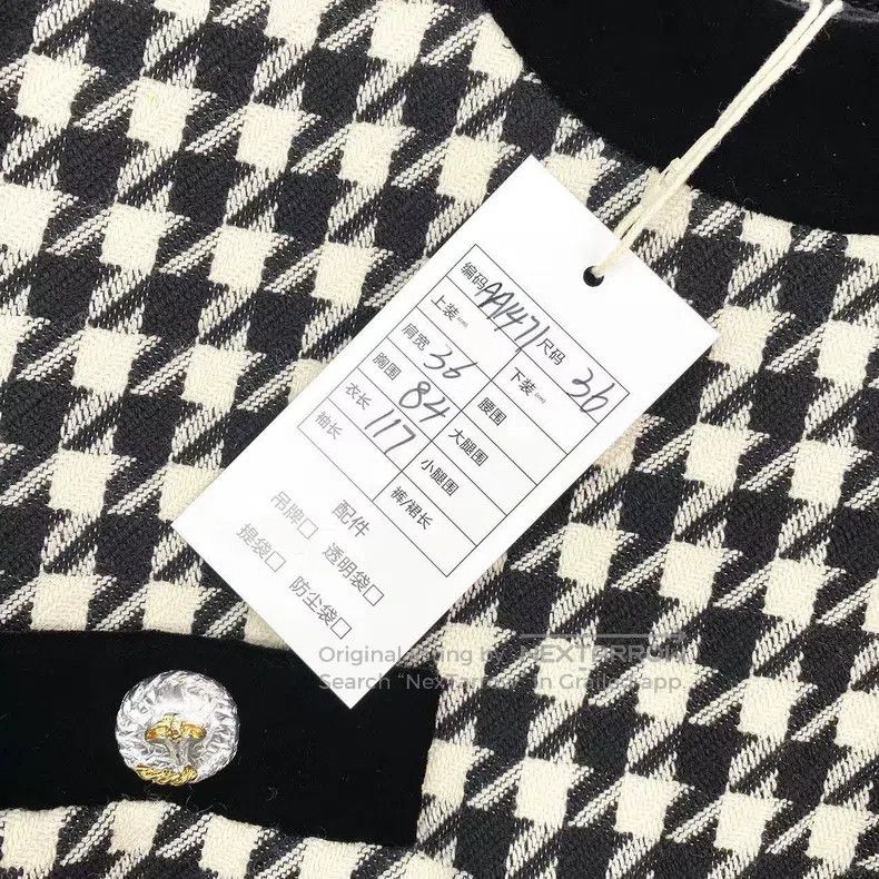 Gucci Gucci Thousand-bird checkered wool shawl dress Size XS / US 0-2 / IT 36-38 - 7 Thumbnail