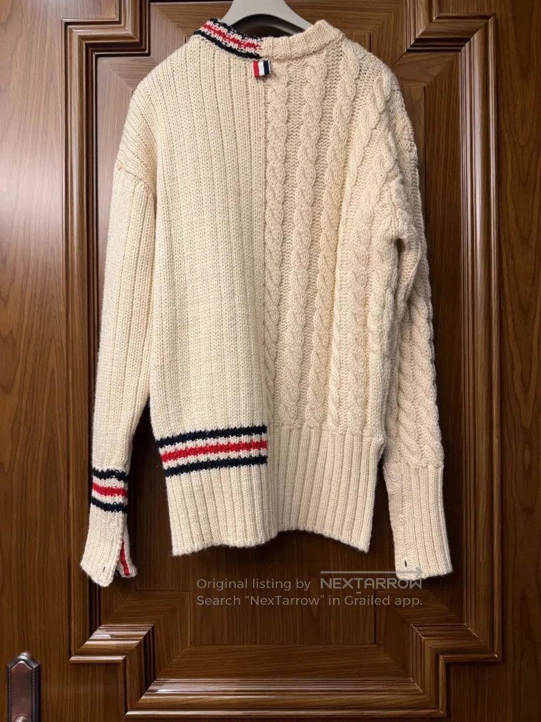 Thom Browne Thom Browne Beige Wool Sweater Size US M / EU 48-50 / 2 - 3 Thumbnail