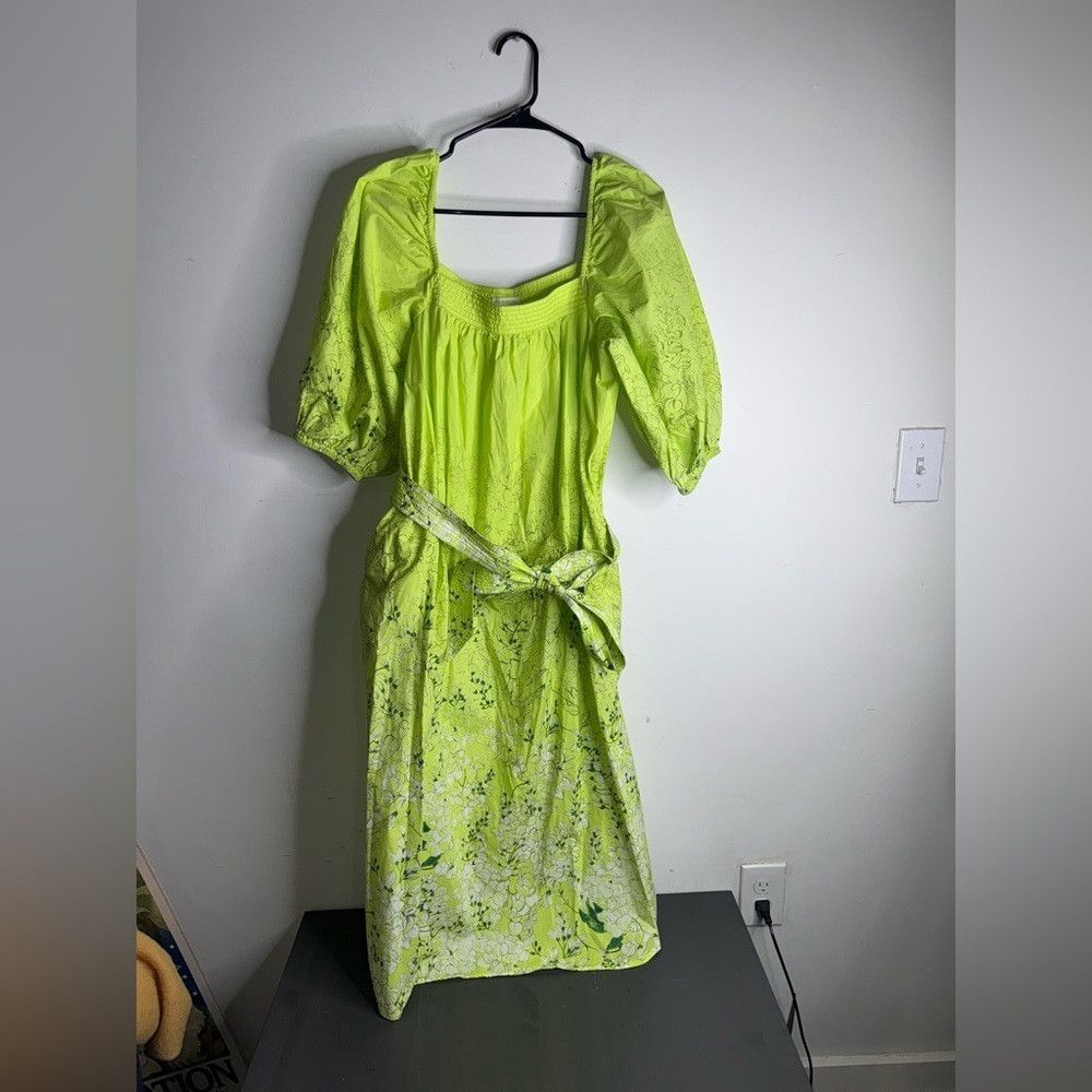 Other Ann Mashburn Floral Nicolette Dress- Lime Size M / US 6-8 / IT 42-44 - 4 Thumbnail
