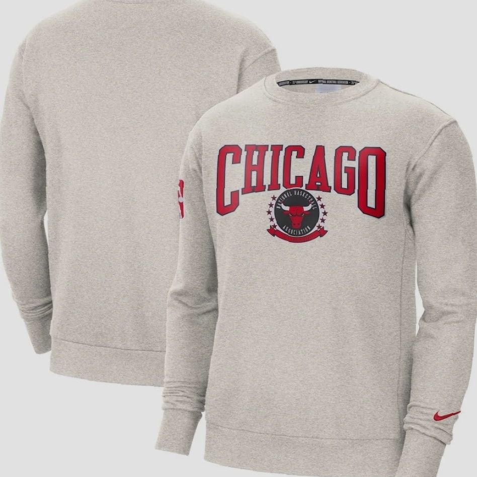 Nike Nike Chicago Bulls 75th Anniversary Courtside Ivy League Sweatshirt XL Men Gray Cotton Blend Fleece Embroidered Logo Pullover Sports Vintage Size US XL / EU 56 / 4 - 2 Thumbnail