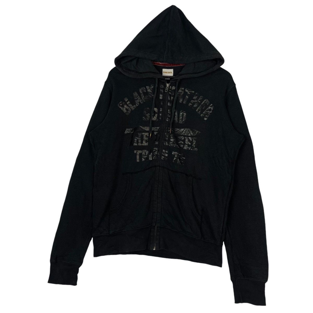 Diesel × Vintage Vintage Diesel Hoodie Full Zip Printed Black Pullover Size US M / EU 48-50 / 2 - 2 Thumbnail