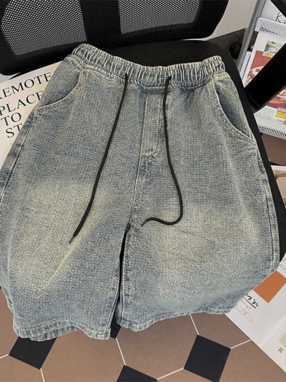 Japanese Brand × Jean Retro loose fitting wide leg denim shorts Size US 30 / EU 46 - 2 Thumbnail