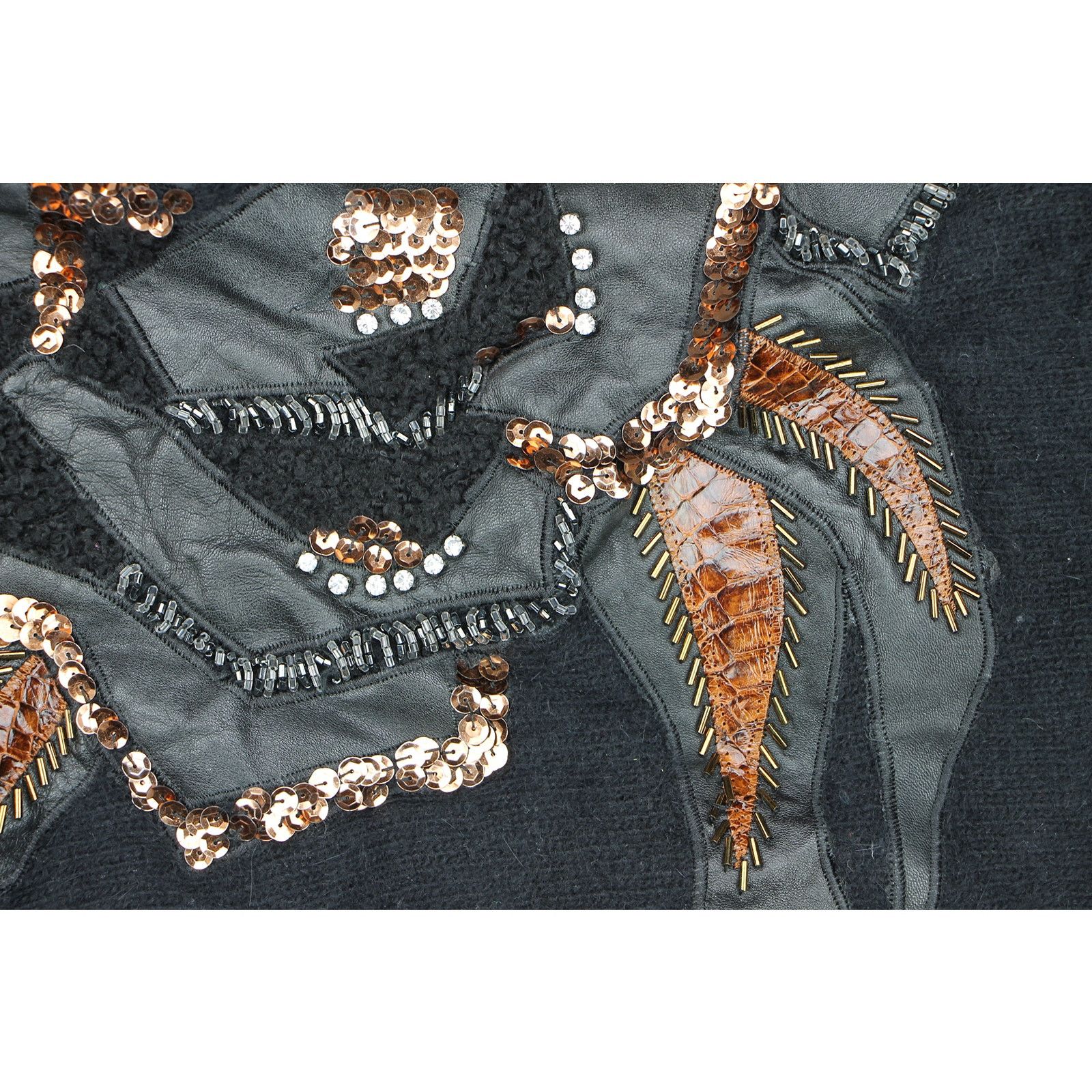 Other Vintage Lambswool Angora Snake Skin Leather Funky Sweater S Size S / US 4 / IT 40 - 8 Thumbnail