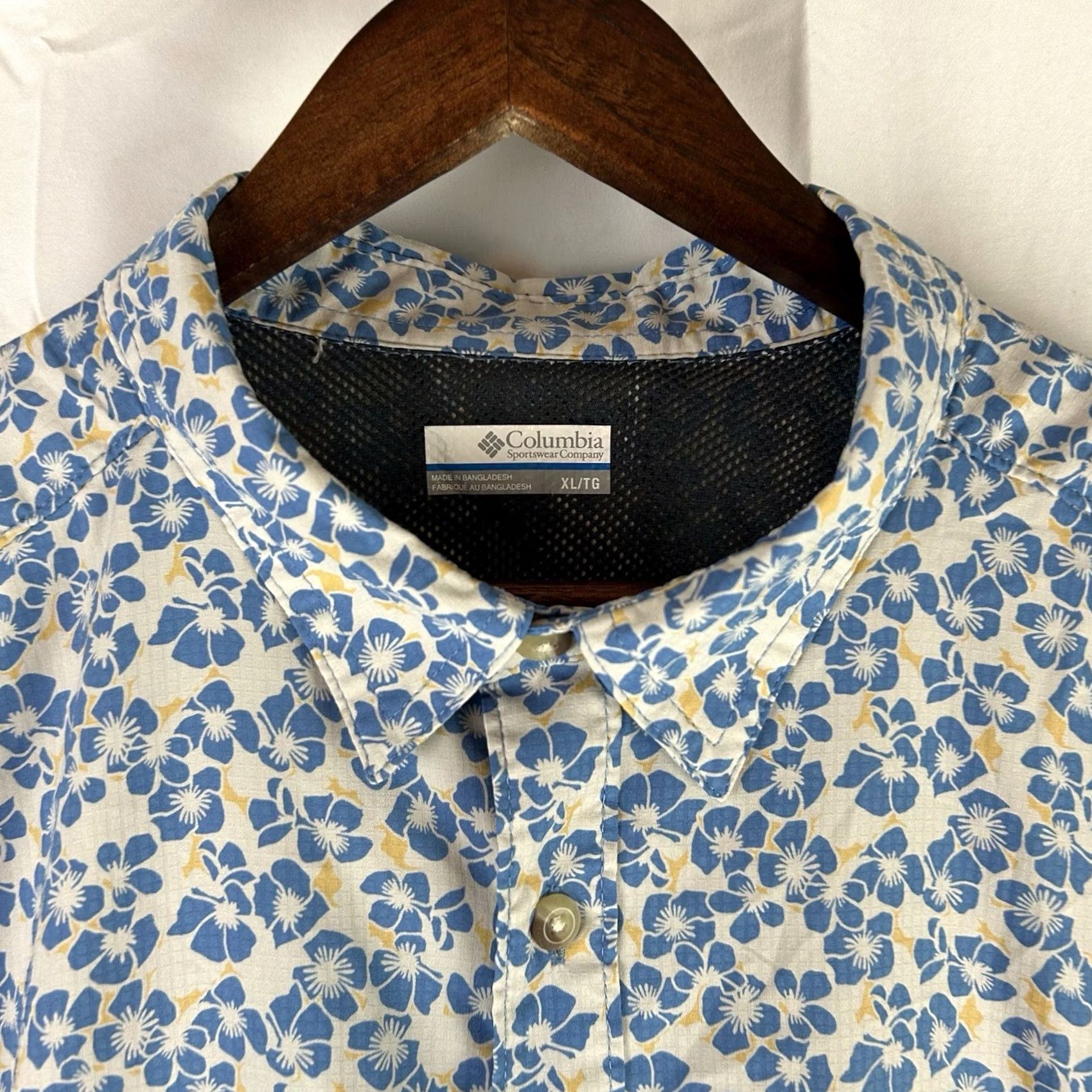 Vintage COLUMBIA Rapid Rivers Short Sleeve Shirt Men’s XL Blue Beige Floral Print Size US XL / EU 56 / 4 - 3 Thumbnail
