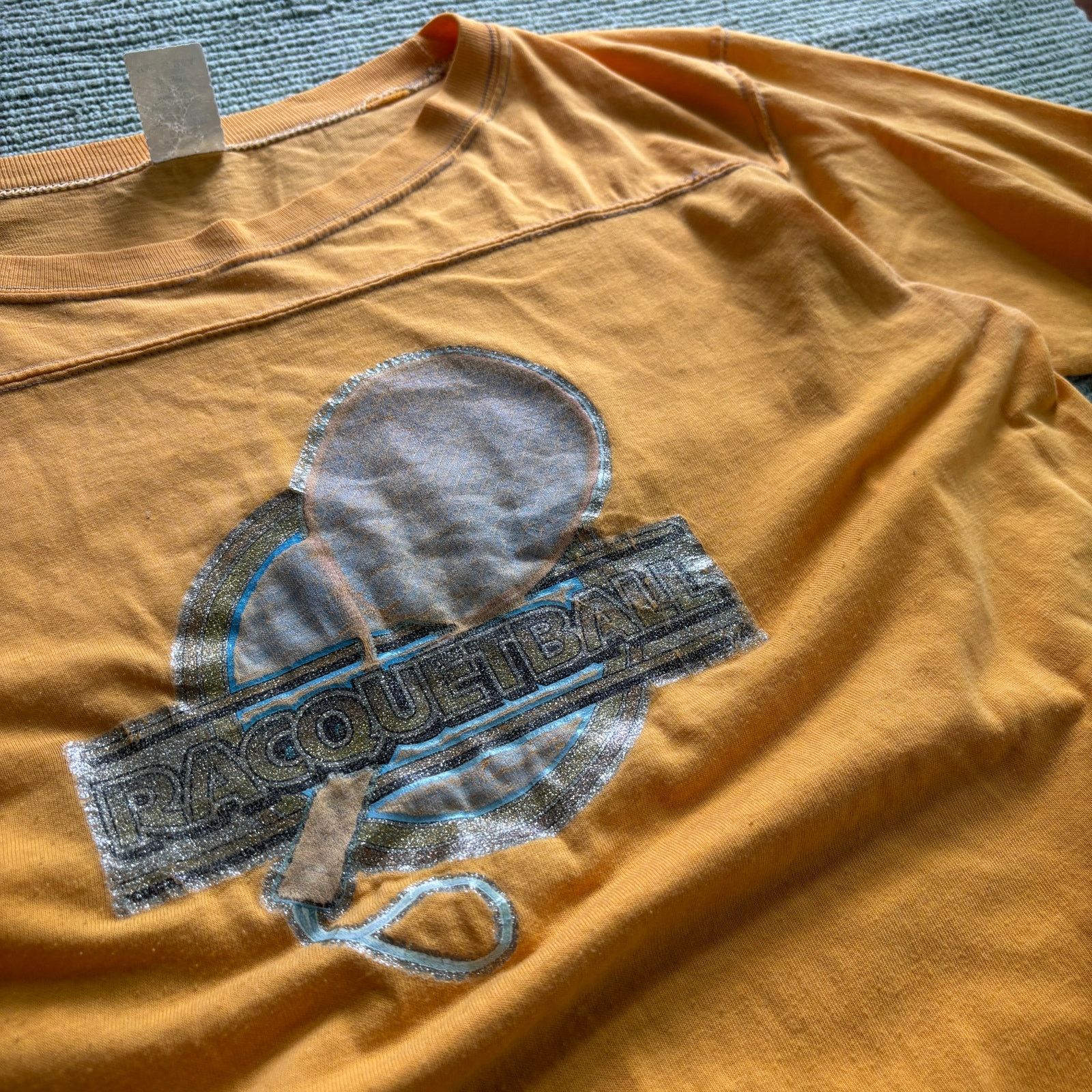 Vintage Vintage 1970s Yellow Racquetball Tee Shirt Sz M/L Size US M / EU 48-50 / 2 - 3 Thumbnail