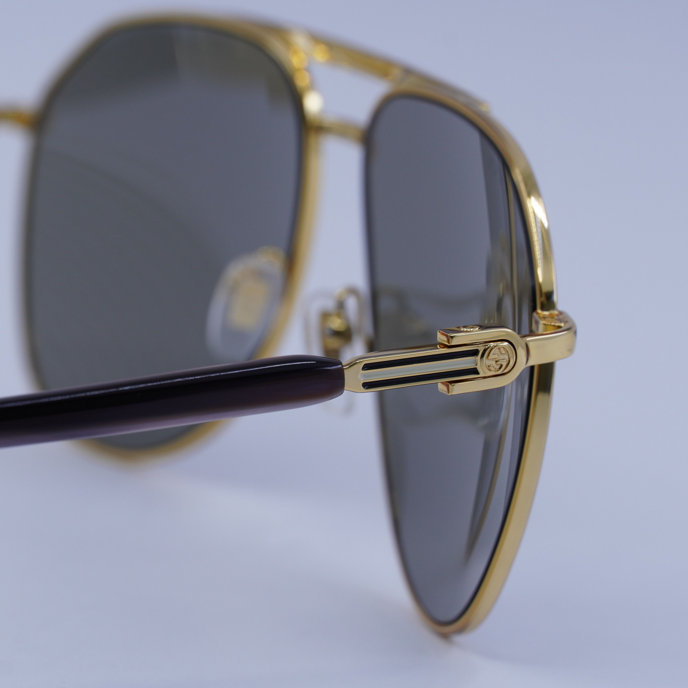 Gucci Gucci GG1220S 002 Sunglasses Gold Aviator Frame, Brown Lense Size ONE SIZE - 11 Thumbnail