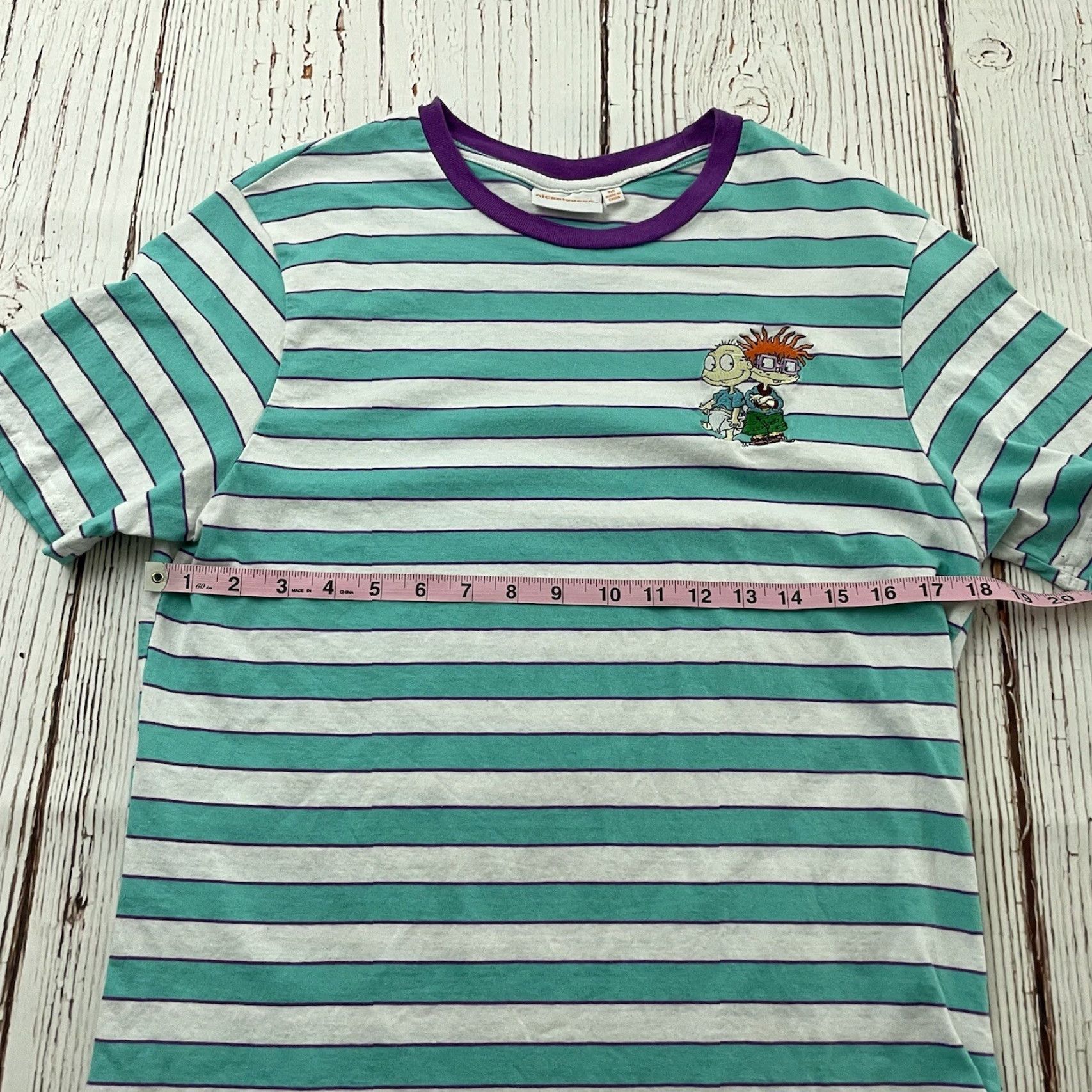 Nickelodeon Nickelodeon Rugrats Striped T-Shirt Short Sleeve Men M Purple Green Size US M / EU 48-50 / 2 - 4 Thumbnail