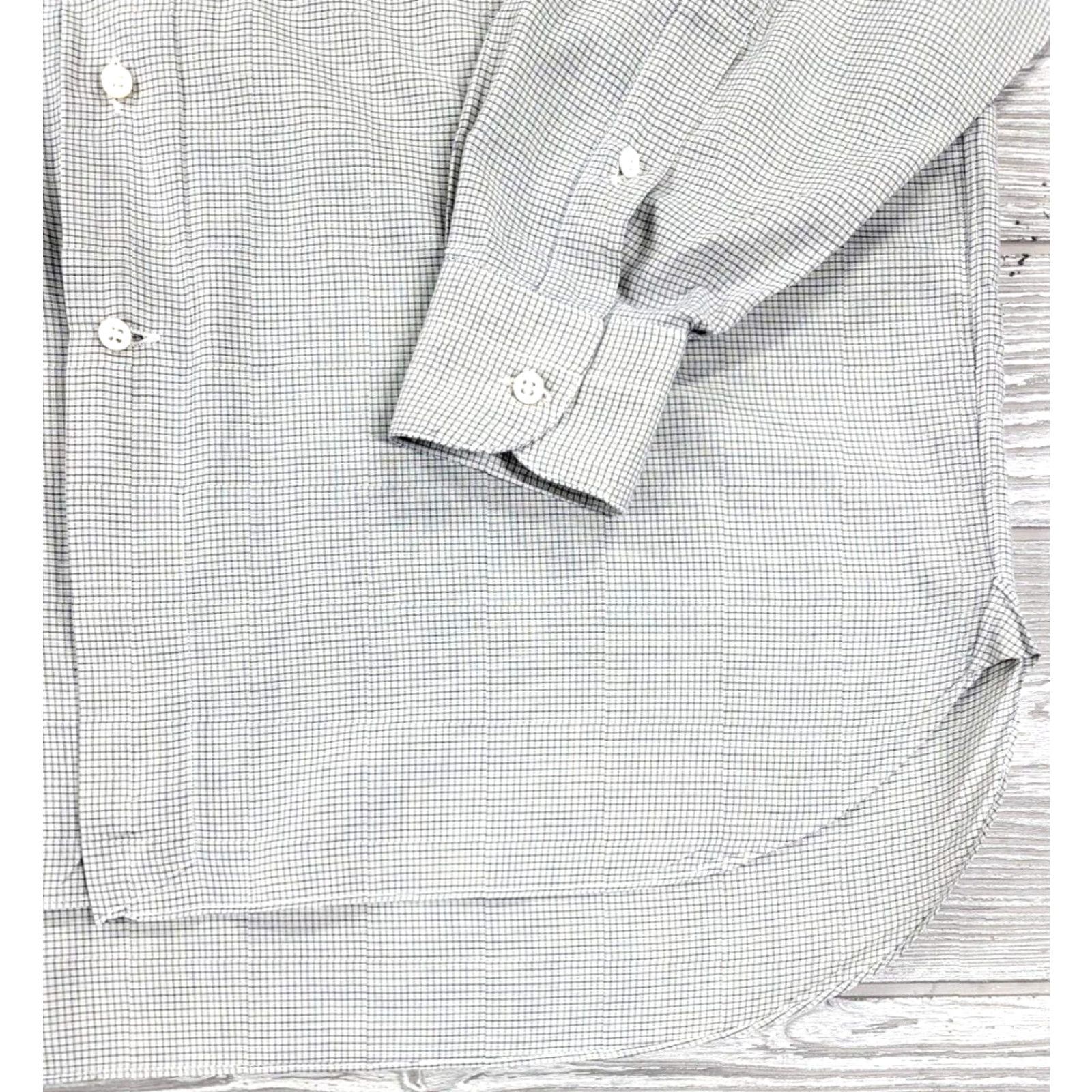 MadeMe Lorenzini Dress Shirt Mens Gray Long Sleeve Cotton 39-15.5-35/36 Italy Made M Size 40R - 4 Thumbnail