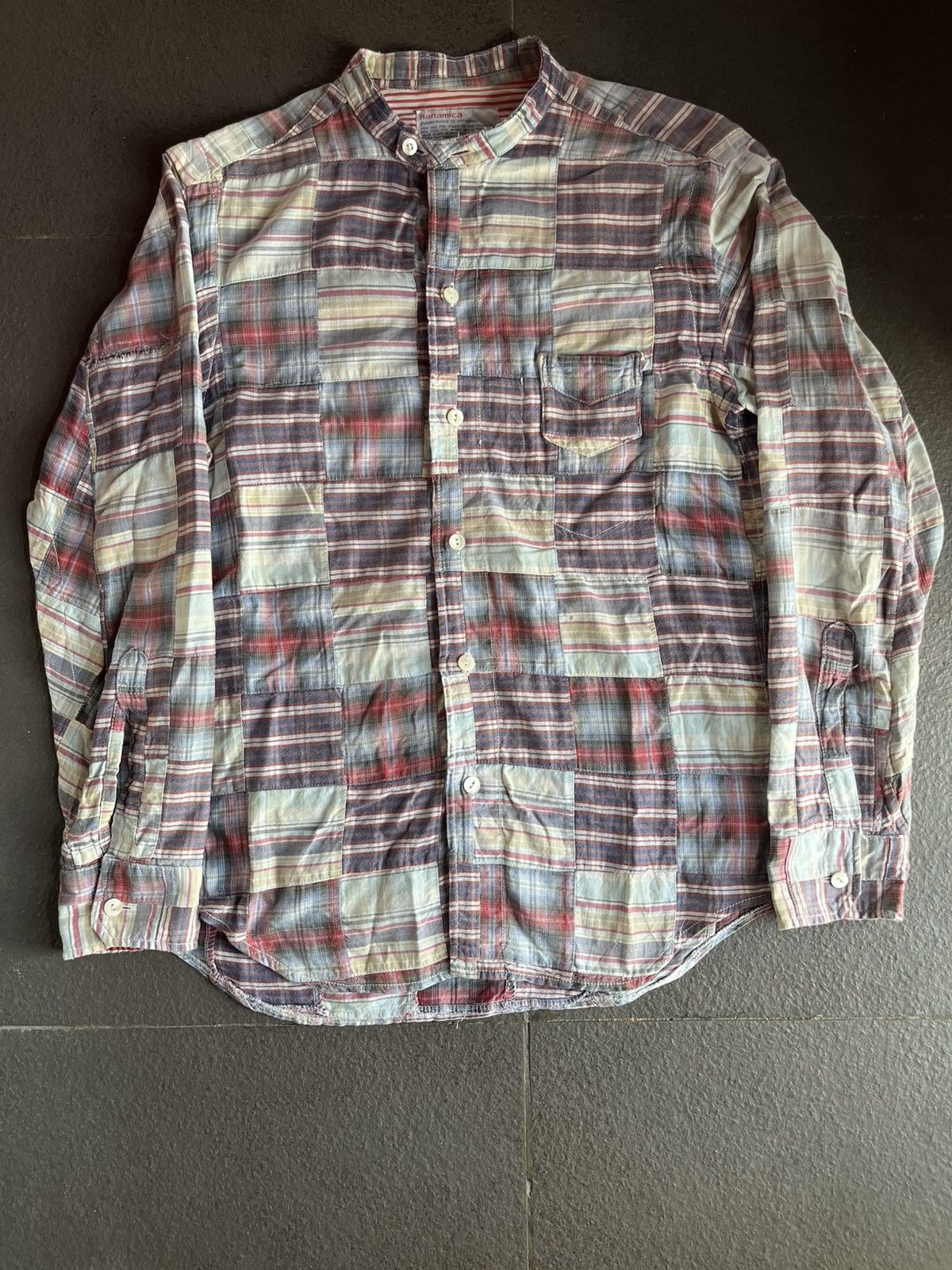 Nanamica Nanamica Patchwork Grunge Japan B/D Shirt Kurt Size US M / EU 48-50 / 2 - 2 Thumbnail