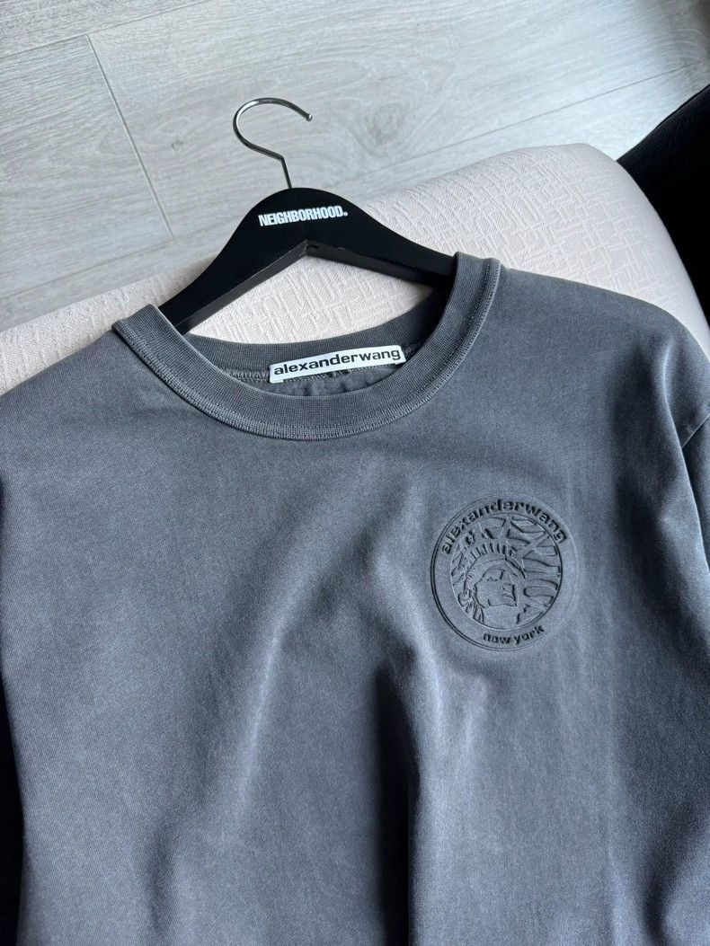 Alexander Wang Alexanderwang Washed Short Sleeve T-shirt- Size L / US 10 / IT 46 - 2 Thumbnail
