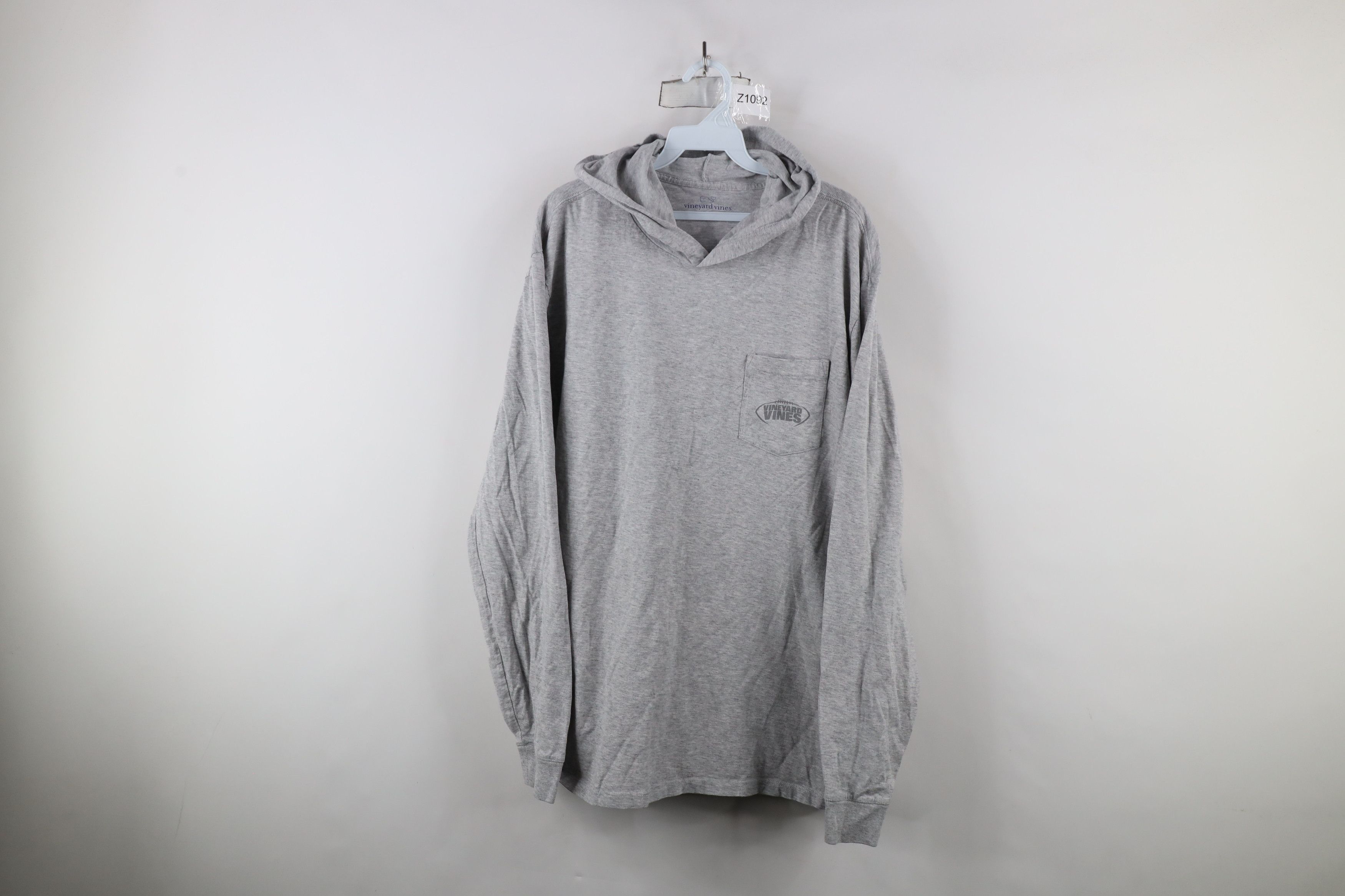 Vineyard Vines × Vintage Vineyard Vines Football Long Sleeve Hooded T-Shirt Gray Size US L / EU 52-54 / 3 - 1 Thumbnail