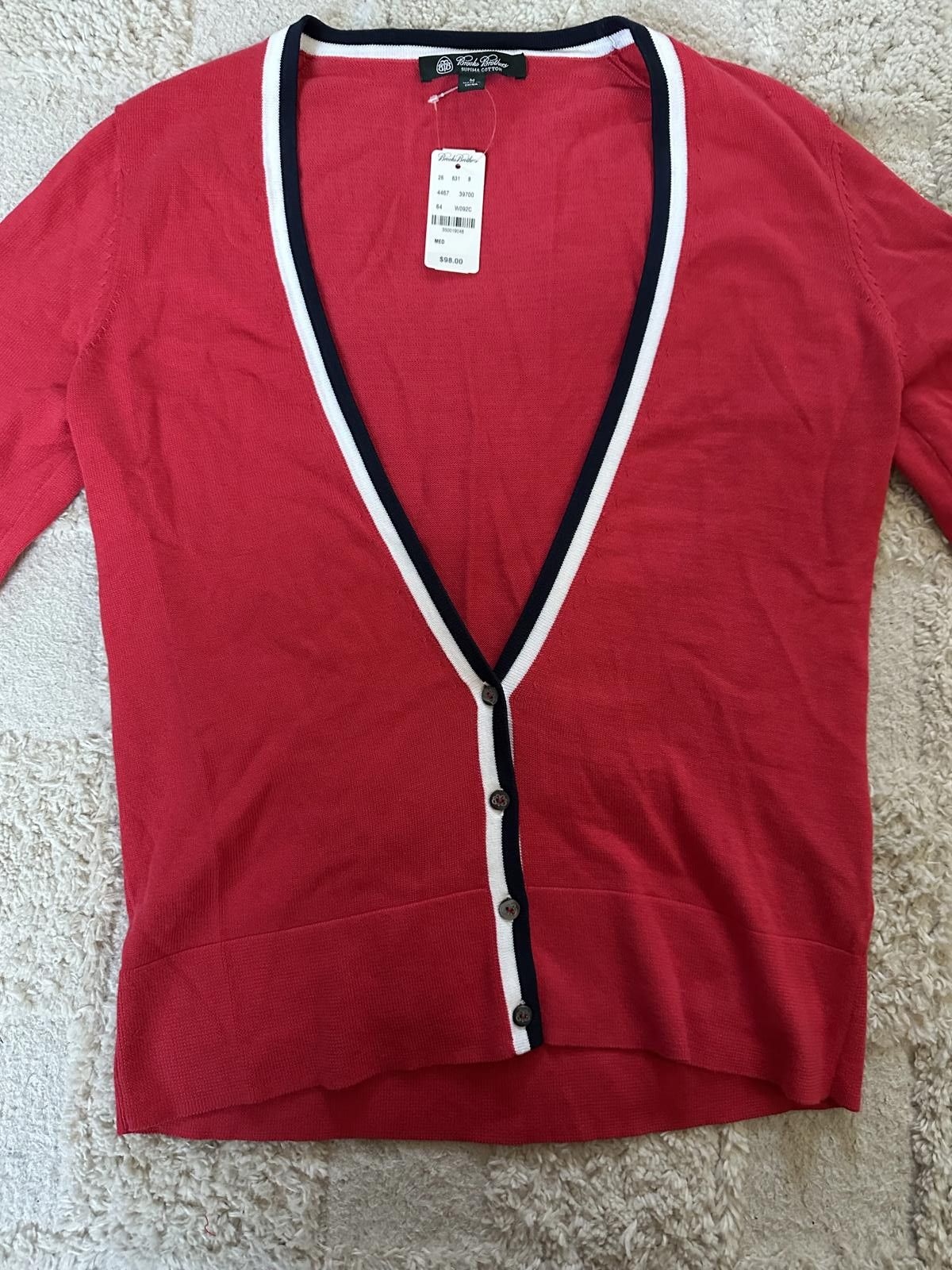 Brooks Brothers NEW Brooks Brother Supima Cotton Women's Cardigan Medium Size M / US 6-8 / IT 42-44 - 2 Thumbnail