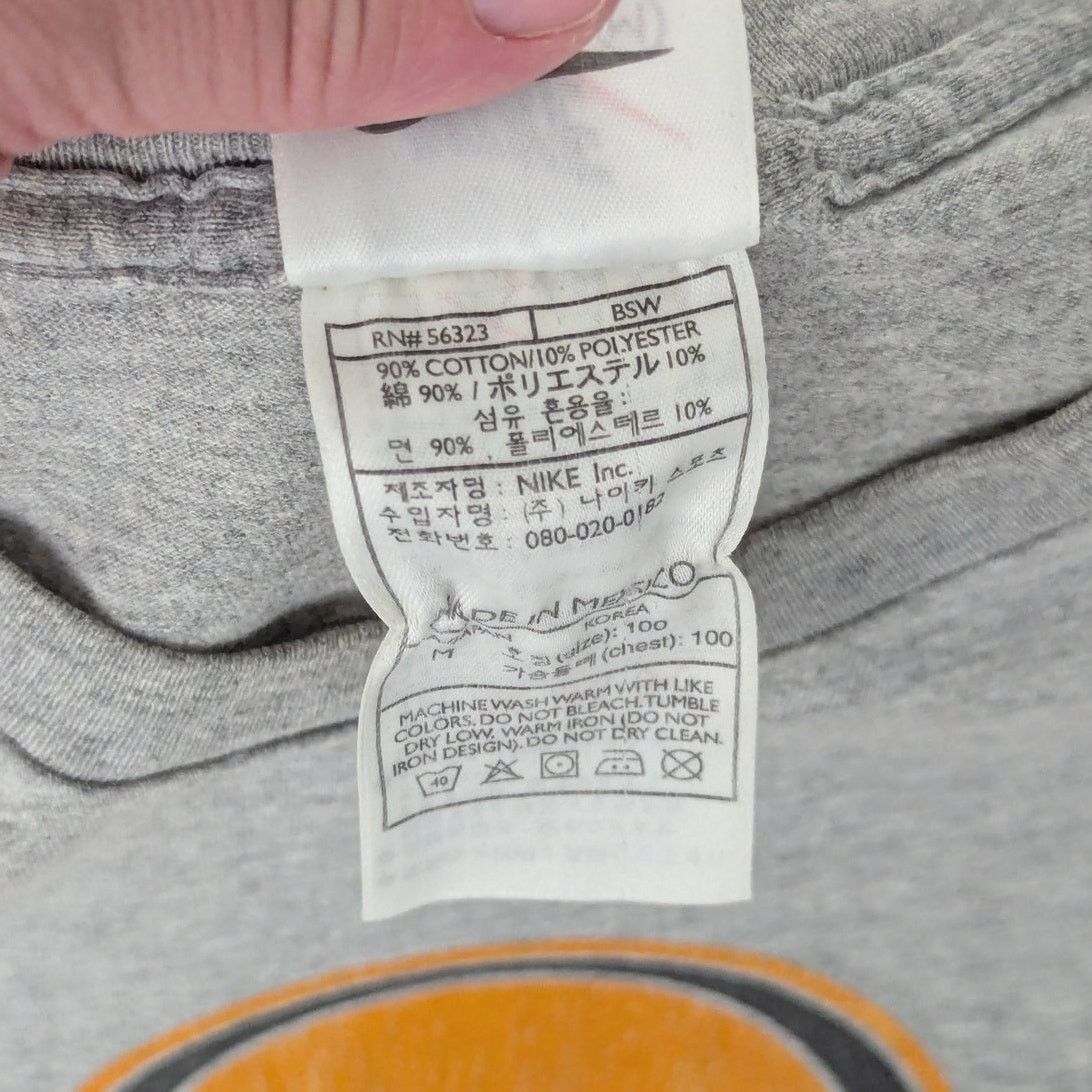 Nike × Vintage Vintage 90s Nike Basketball Graphic Tee Shirt Gray Yellow Size US M / EU 48-50 / 2 - 6 Thumbnail