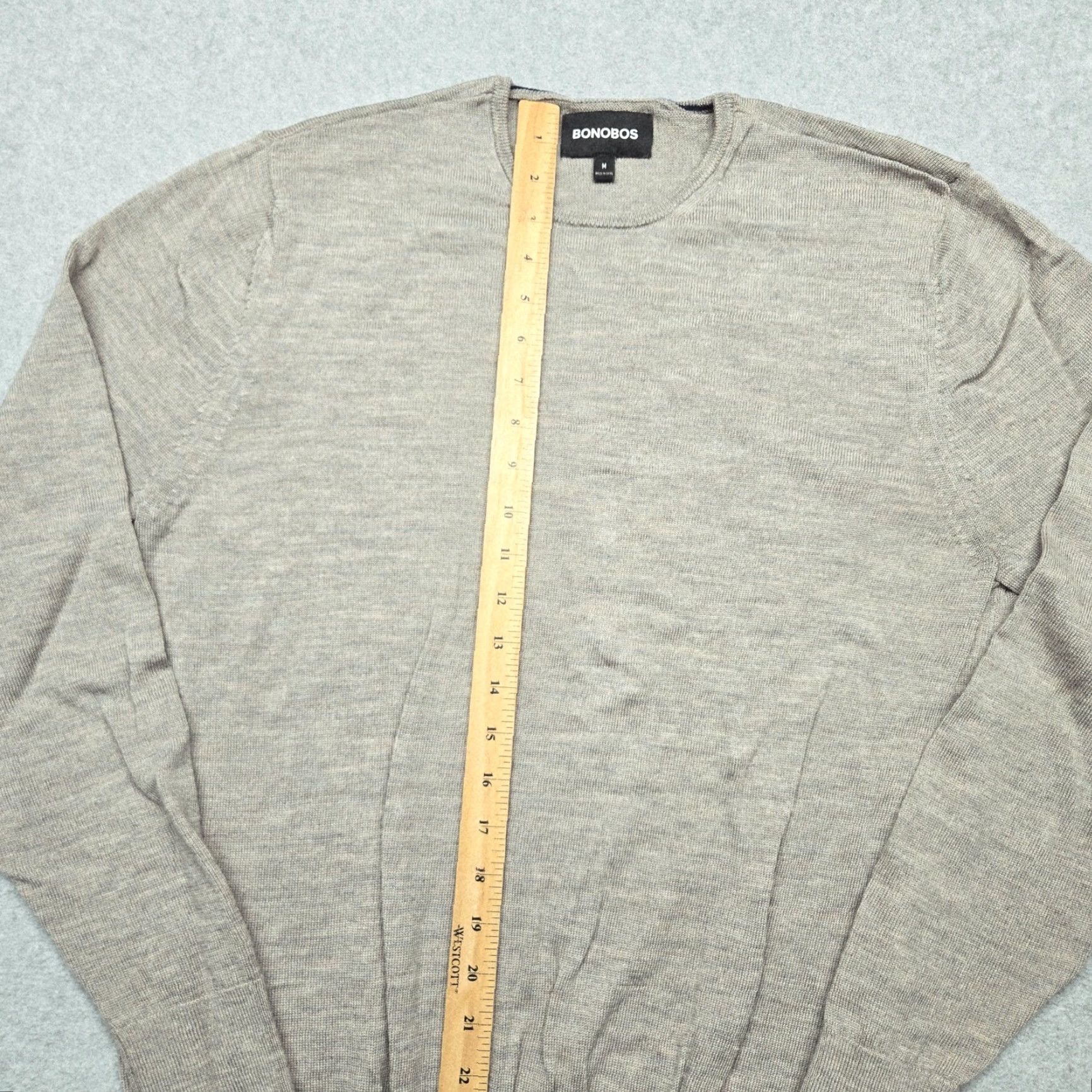 Bonobos Bonobos Sweater Mens Medium Beige Merino Wool Crewneck Pullover Lightweight Knit Size US M / EU 48-50 / 2 - 7 Thumbnail