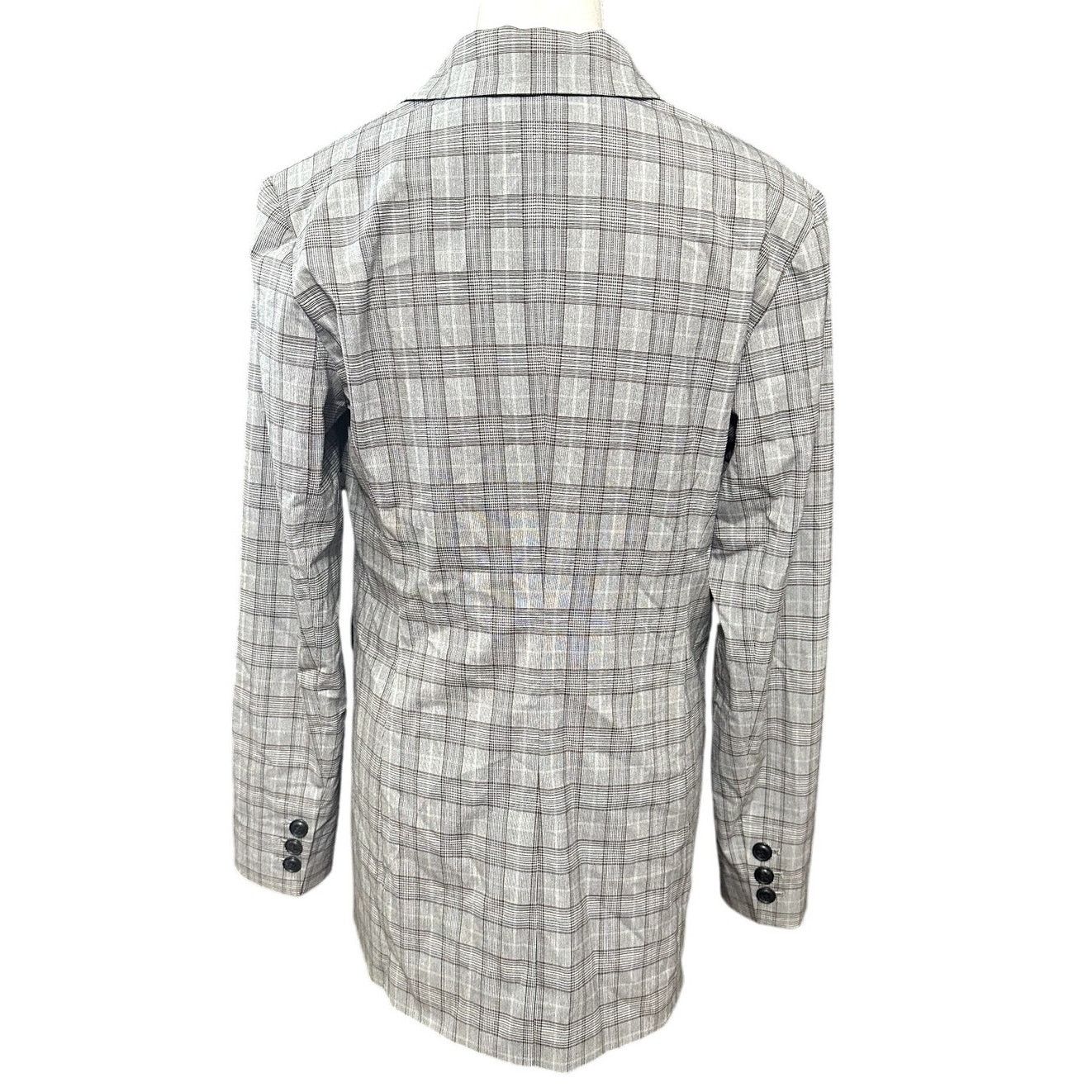 Nordstrom Nordstrom Women's Gray Plaid Single Button Blazer M NWOT Size M / US 6-8 / IT 42-44 - 4 Thumbnail