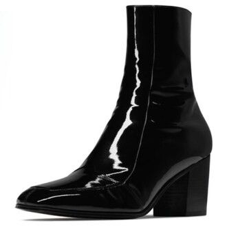 Saint Laurent Paris oc11z0126 713137 Beau Zipped Boots in Patent Leather Black Size US 8 / EU 41 - 1 Thumbnail