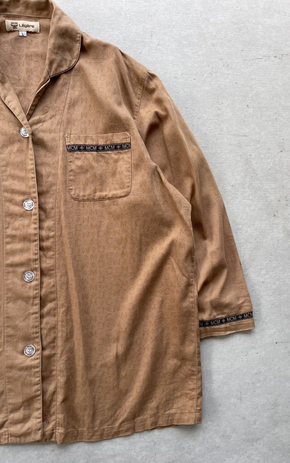 MCM 🔥VINTAGE MCM MONOGRAM BUTTON-UP LOUNGE SHIRT Size US L / EU 52-54 / 3 - 4 Thumbnail