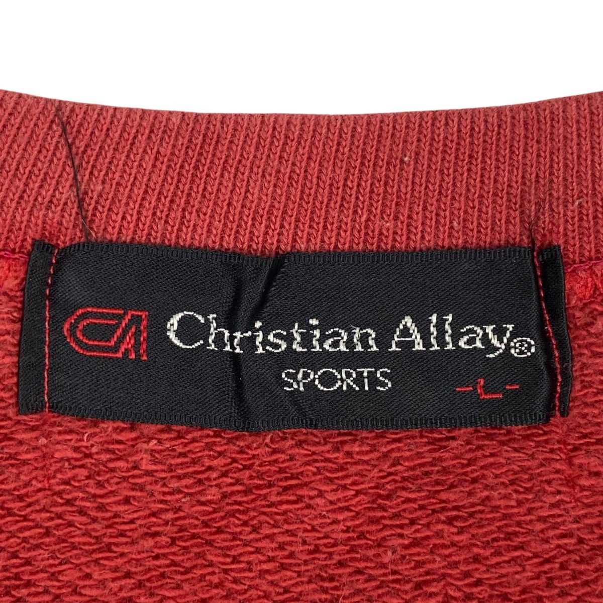 Vintage Vintage 90s Christian Allay Sports Sweatshirt Red Size L Size L / US 10 / IT 46 - 6 Thumbnail