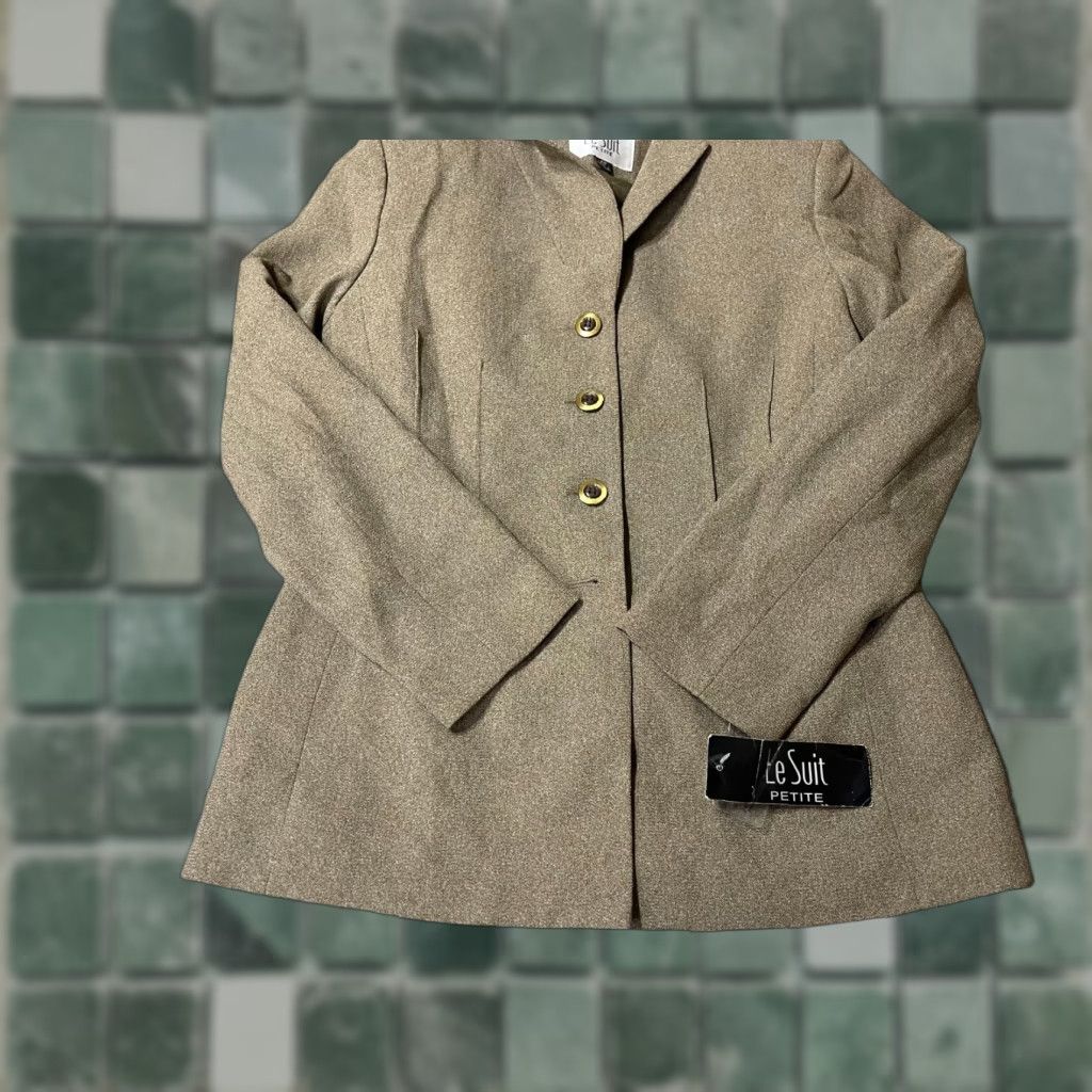 Vintage Lee Blazer Jacket Womens Size 4 Petite 4P Brown NEW with Tag Size S / US 4 / IT 40 - 1 Thumbnail