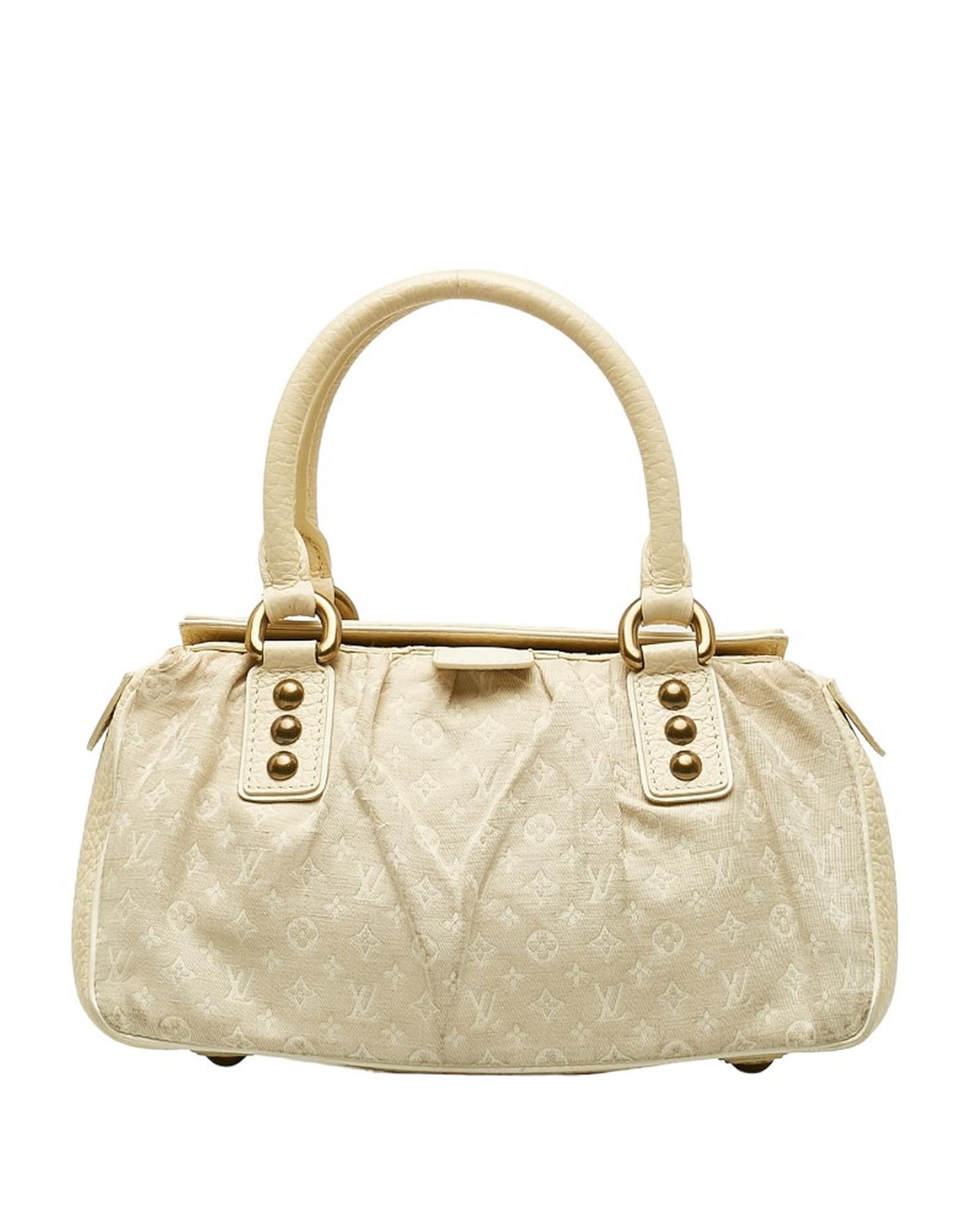 image of Louis Vuitton Beige Mini Lin Trapeze Pm Bag In Monogram Design, Women's