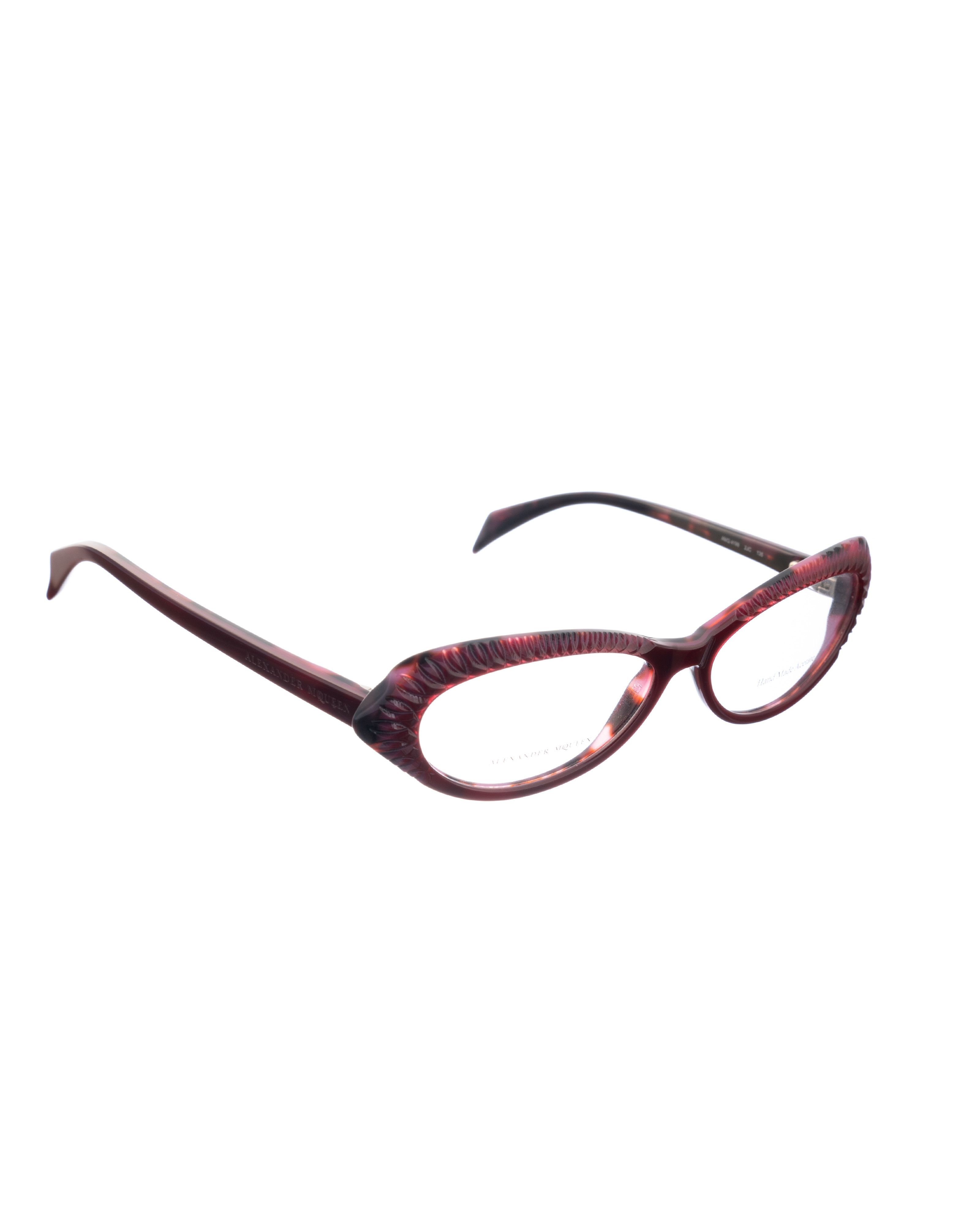 Alexander McQueen Alexander McQueen 90s Violet 3D Cat-Eye Glasses Size ONE SIZE - 3 Thumbnail