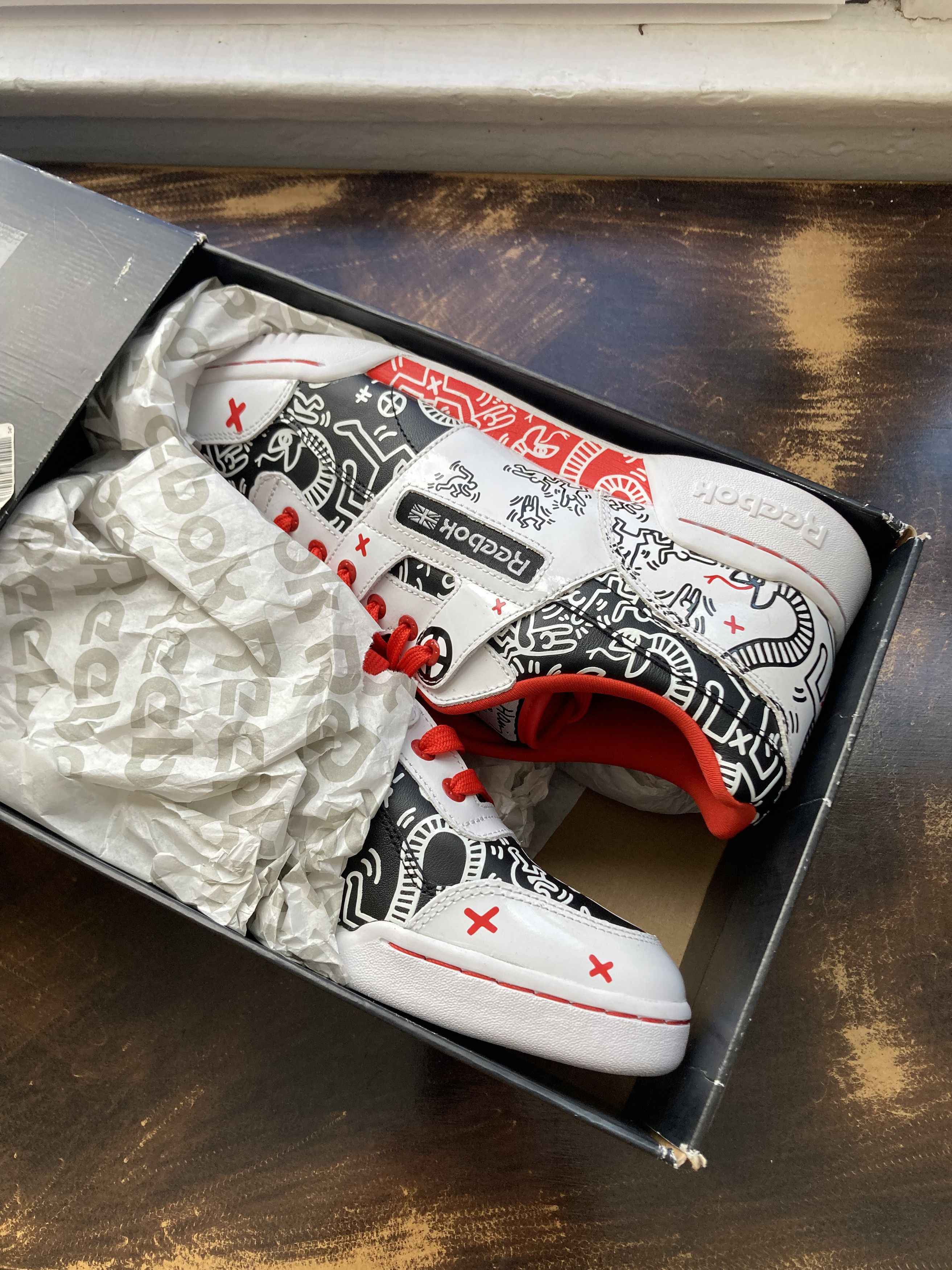 image of Workout Plus R12 X Keith Haring Shoes in White, Men's (Size 9)