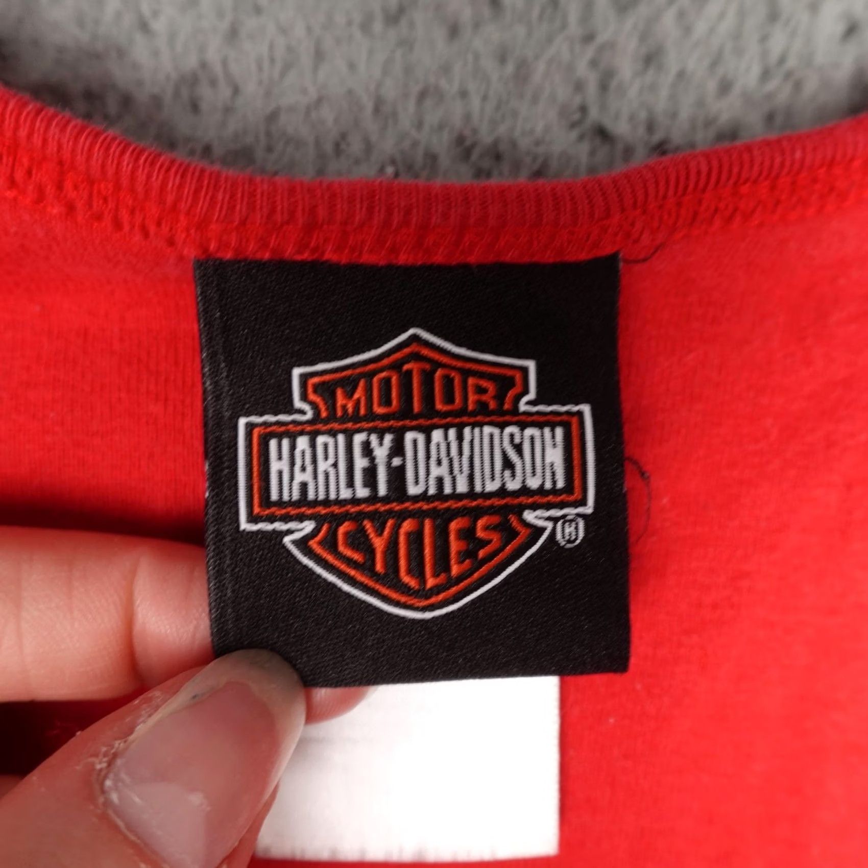 Harley Davidson VINTAGE Harley-Davidson Shirt Womens Small Red Rhinestone Tank Top Biker Made in USA Size S / US 4 / IT 40 - 3 Thumbnail