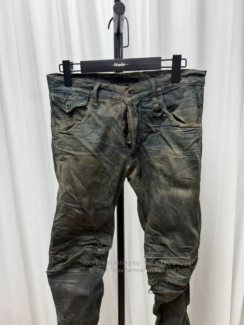 Julius Julius Peak Blue Clay Dye Crooked Sword Creased Trousers Size US 27 - 2 Thumbnail