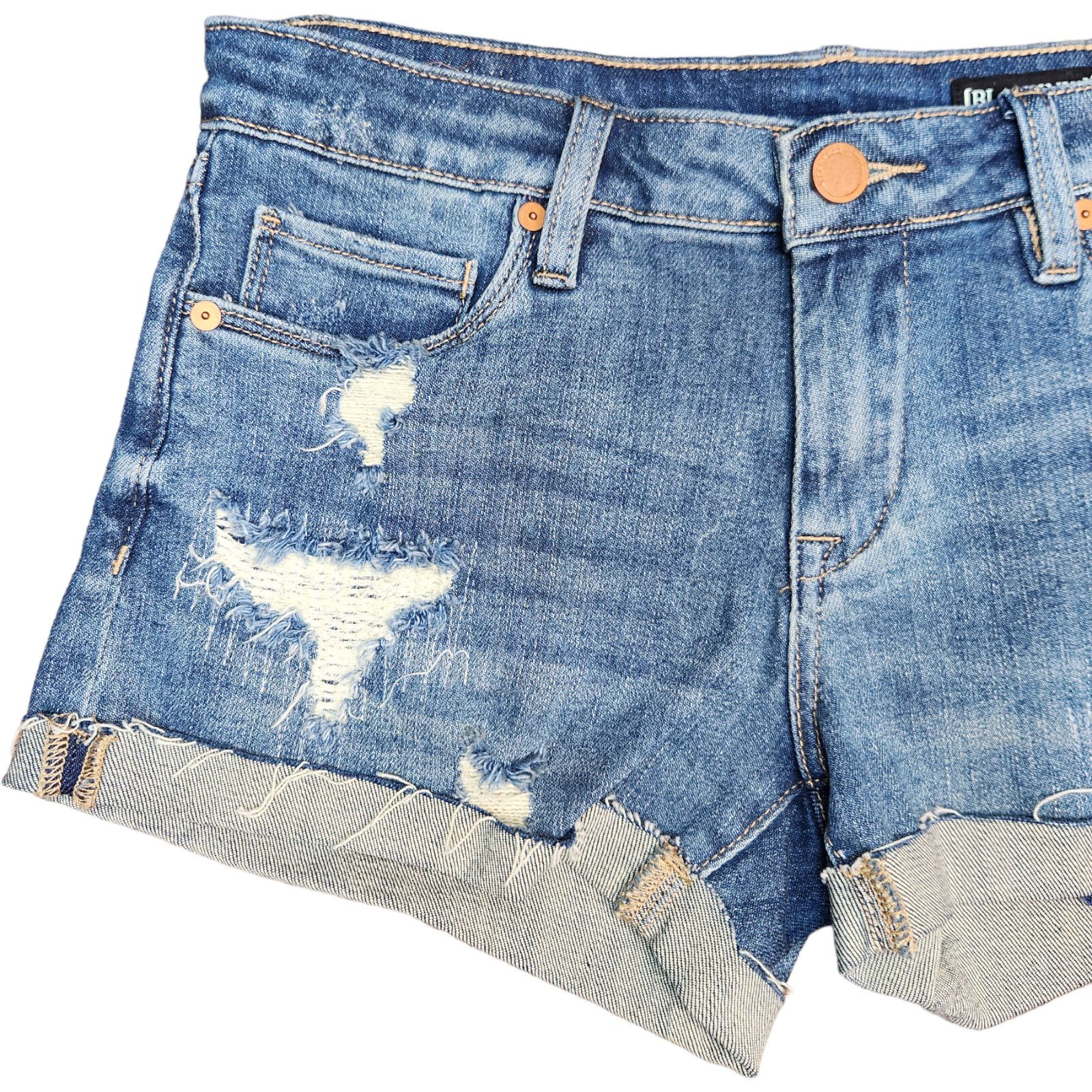BLANKNYC Blank NYC Fulton Shorts Womens Denim Destroyed Roll Up 25 Size 25" / US 0 / IT 36 - 10 Thumbnail