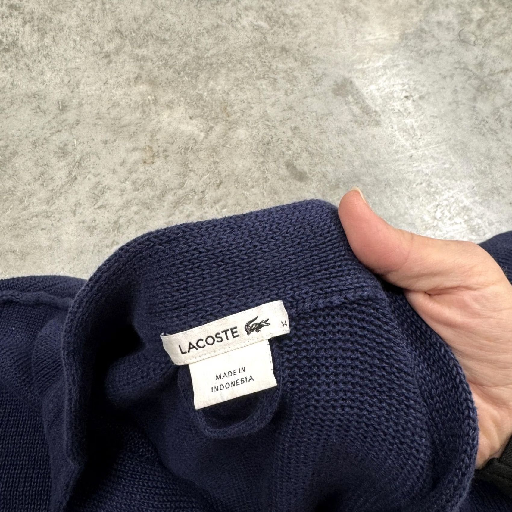 Lacoste Lacoste Cardigan Sweater Womens S Navy Button Front Pockets Knit V-Neck 34 Blue Croc Logo Size S / US 4 / IT 40 - 3 Thumbnail