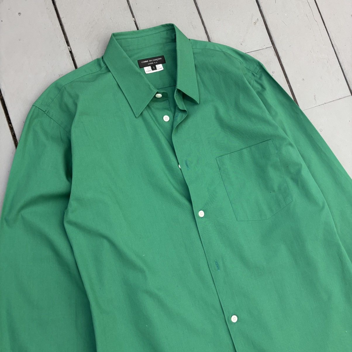 Comme des Garcons Homme Plus Green Long Button Up Size US S / EU 44-46 / 1 - 2 Thumbnail
