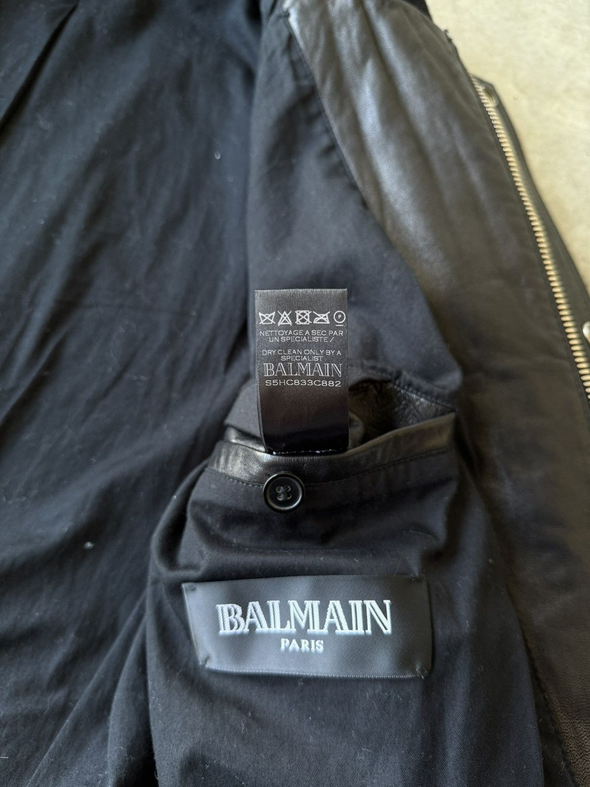 Balmain Balmain SS15 Lamb Leather Quilted Moto Jacket Size US M / EU 48-50 / 2 - 11 Thumbnail