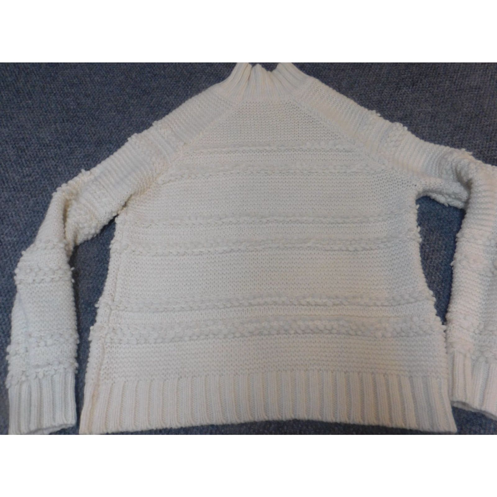 Vintage Philosophy Sweater L Beige Pullover Long Sleeve Turtleneck Knit Cotton Embroidered Classic Women NM Size L / US 10 / IT 46 - 6 Thumbnail