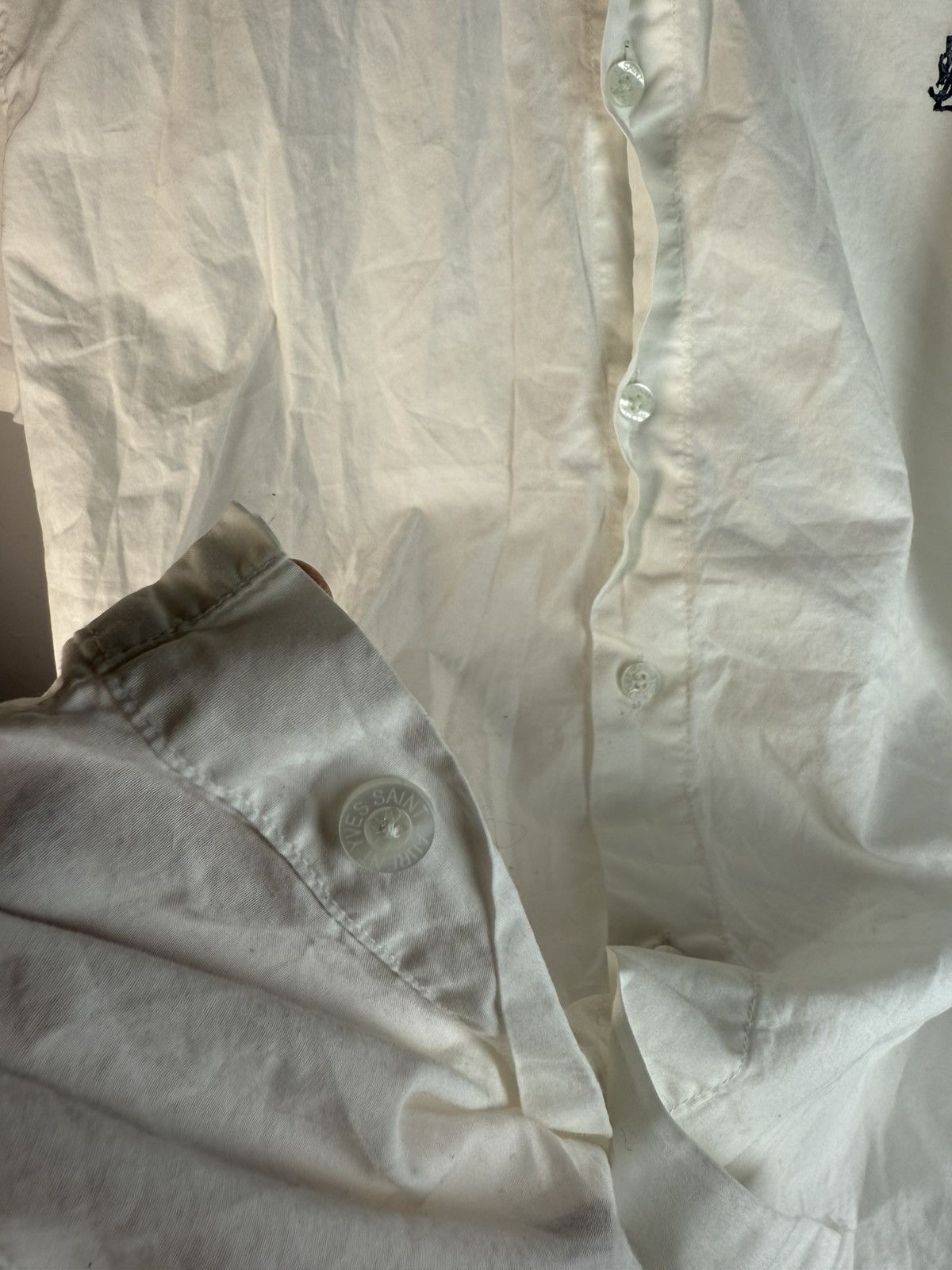 Yves Saint Laurent White YSL Shirt Summer Cotton Size US S / EU 44-46 / 1 - 10 Thumbnail