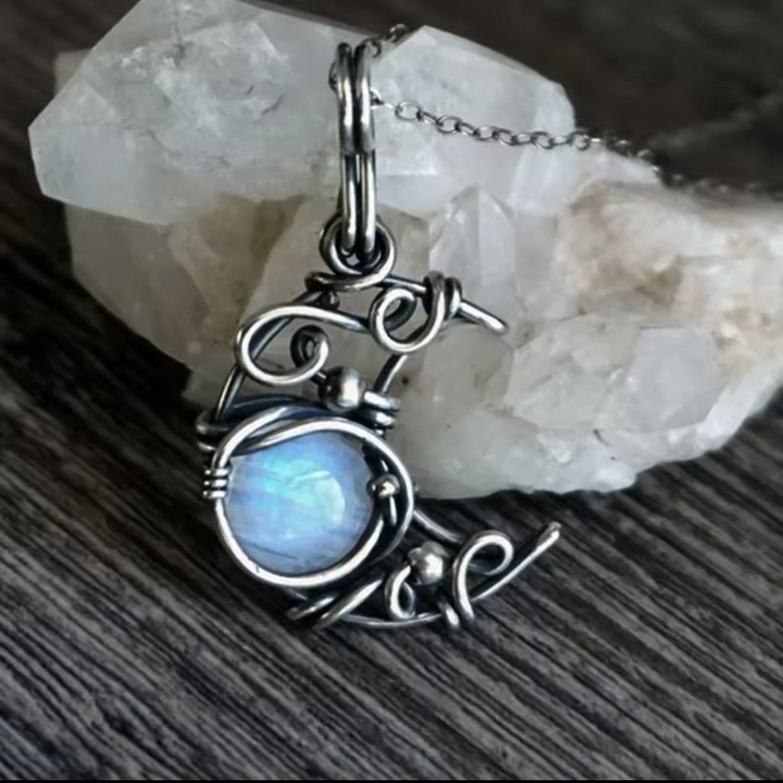 Jewelry Silver moon necklace Size ONE SIZE - 1 Thumbnail