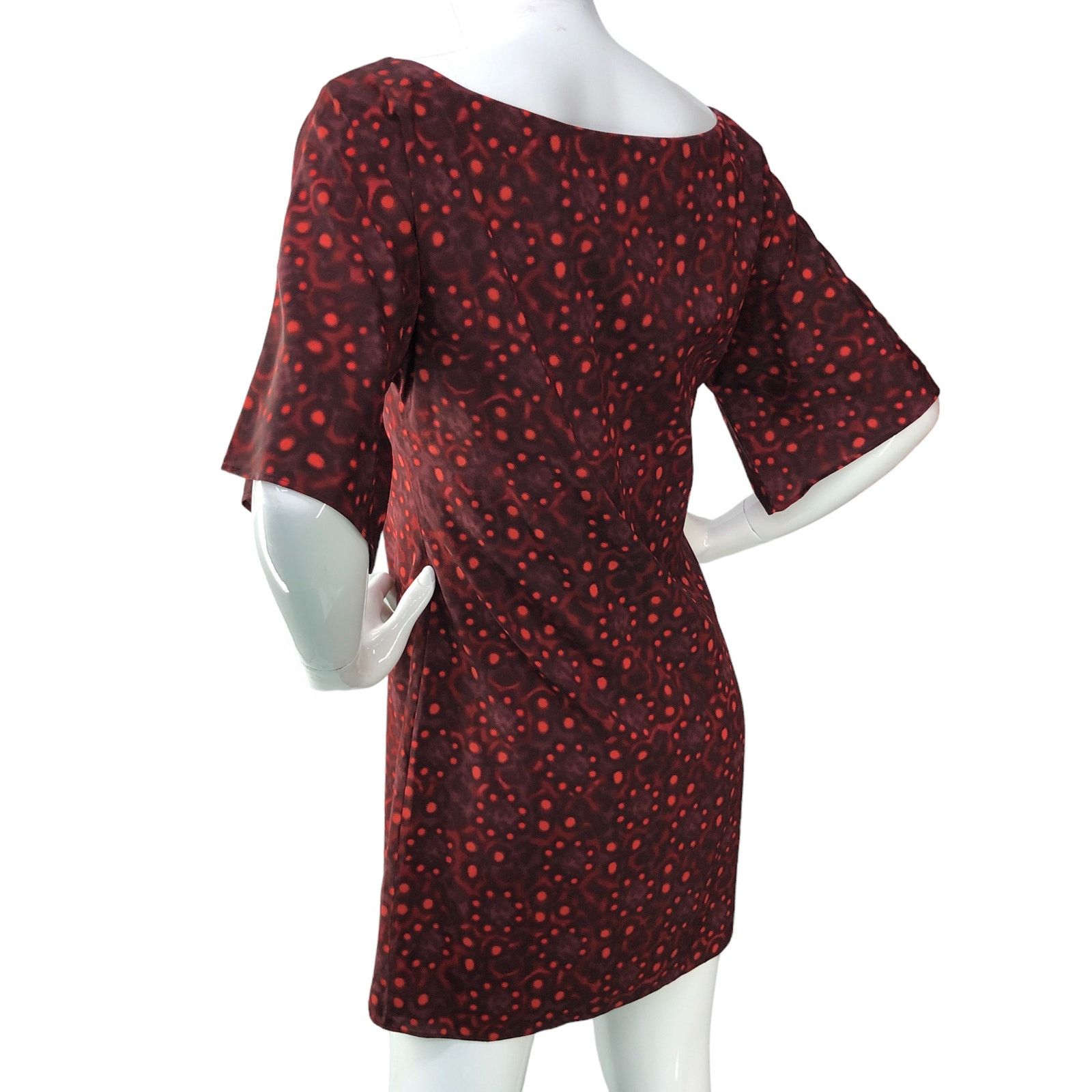 Alice + Olivia Alice + Olivia A+O Size S Shift Dress Kaleidoscope Silk Red Size S / US 4 / IT 40 - 6 Thumbnail