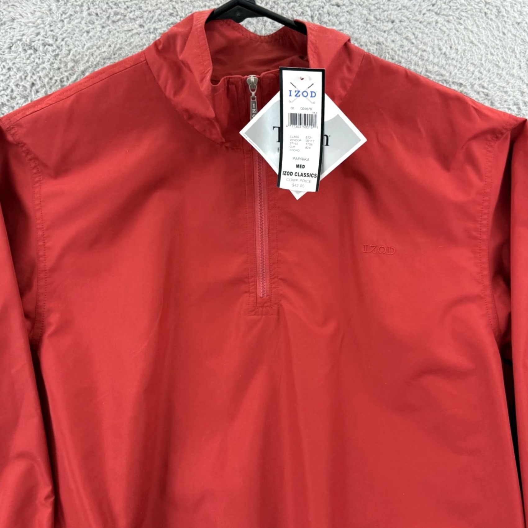 Izod VINTAGE IZOD Jacket Womens Red Windbreaker XS? (Original size M) - 90s Windbreaker Sport Pullover NWT Size M / US 6-8 / IT 42-44 - 3 Thumbnail