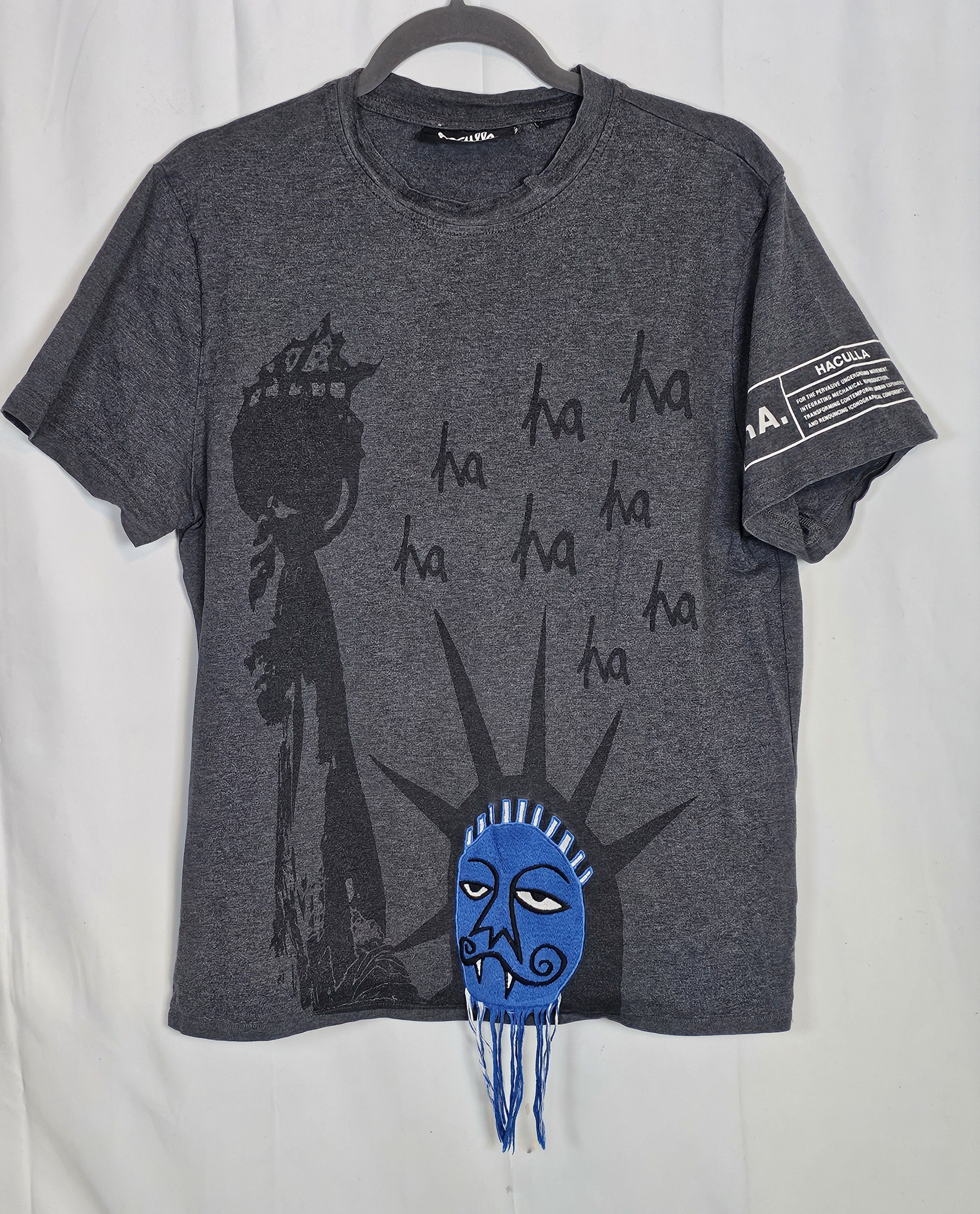 Haculla HACULLA Haha Liberty Drop Shoulder T-Shirt, Grey Medium EUC Size US M / EU 48-50 / 2 - 2 Thumbnail
