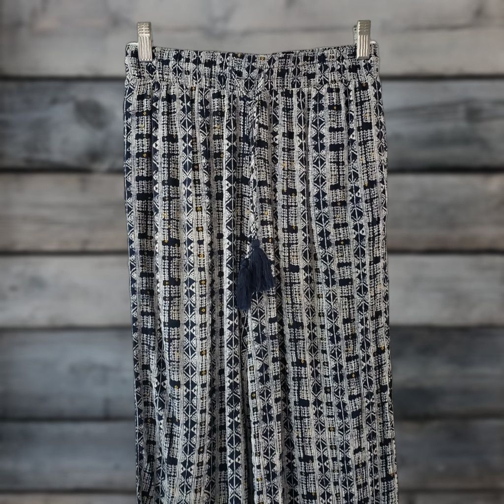 Vintage Knox Rose Womens Pull On Pants XS Blue Yellow Tassels Rayon High Rise Pants Ladies XS Blue Tassel Rayon High Rise Size 26" / US 2 / IT 38 - 1 Thumbnail
